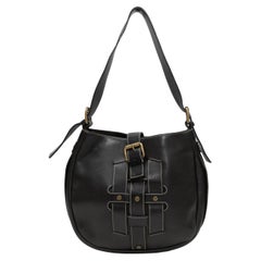 Vintage Black Celine Leather Shoulder Bag
