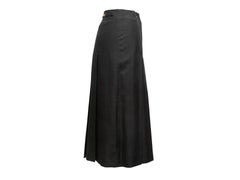 Vintage Black Celine Silk Pleated Skirt