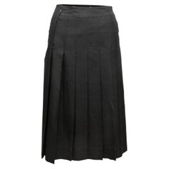 Vintage Black Celine Silk Pleated Skirt