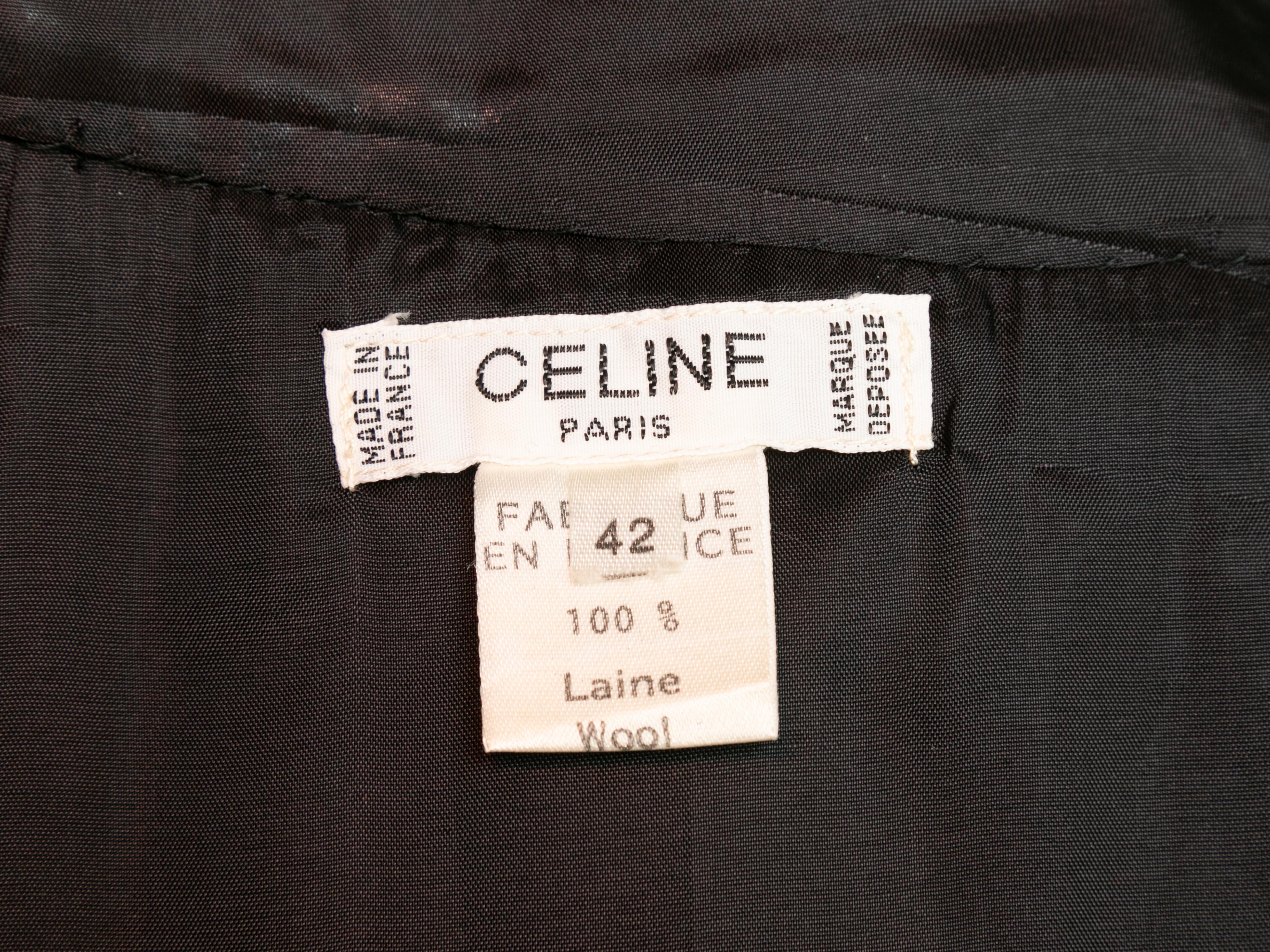 Women's Vintage Black Celine Wool Pleated Skirt