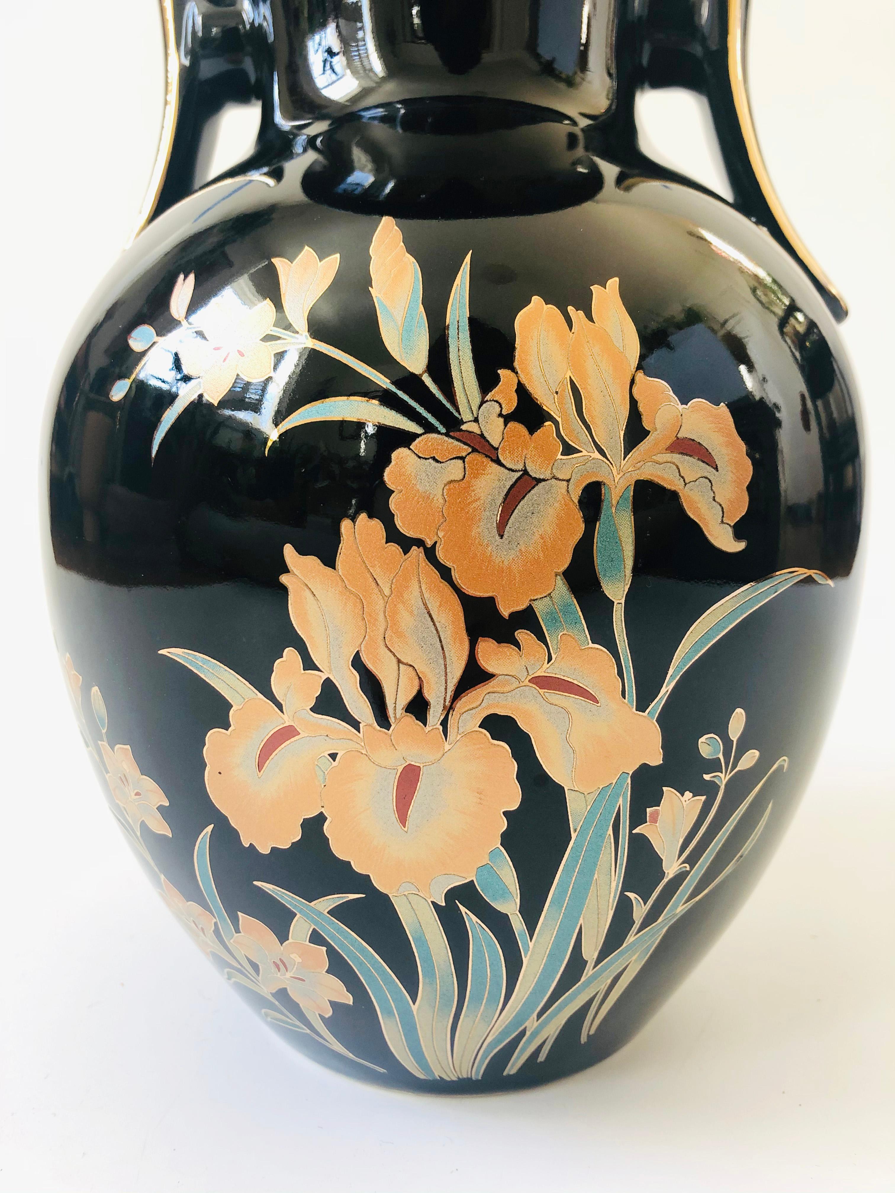 black vintage vase