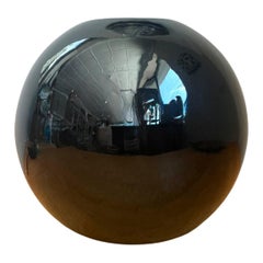 Vintage Black Ceramic Sphere Vase