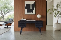 Vintage Black Cerused Desk by Jack Van Der Molen for Jamestown Lounge Co.