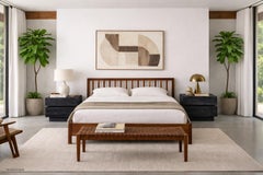 Comodini vintage in ceramica nera di Steve Chase