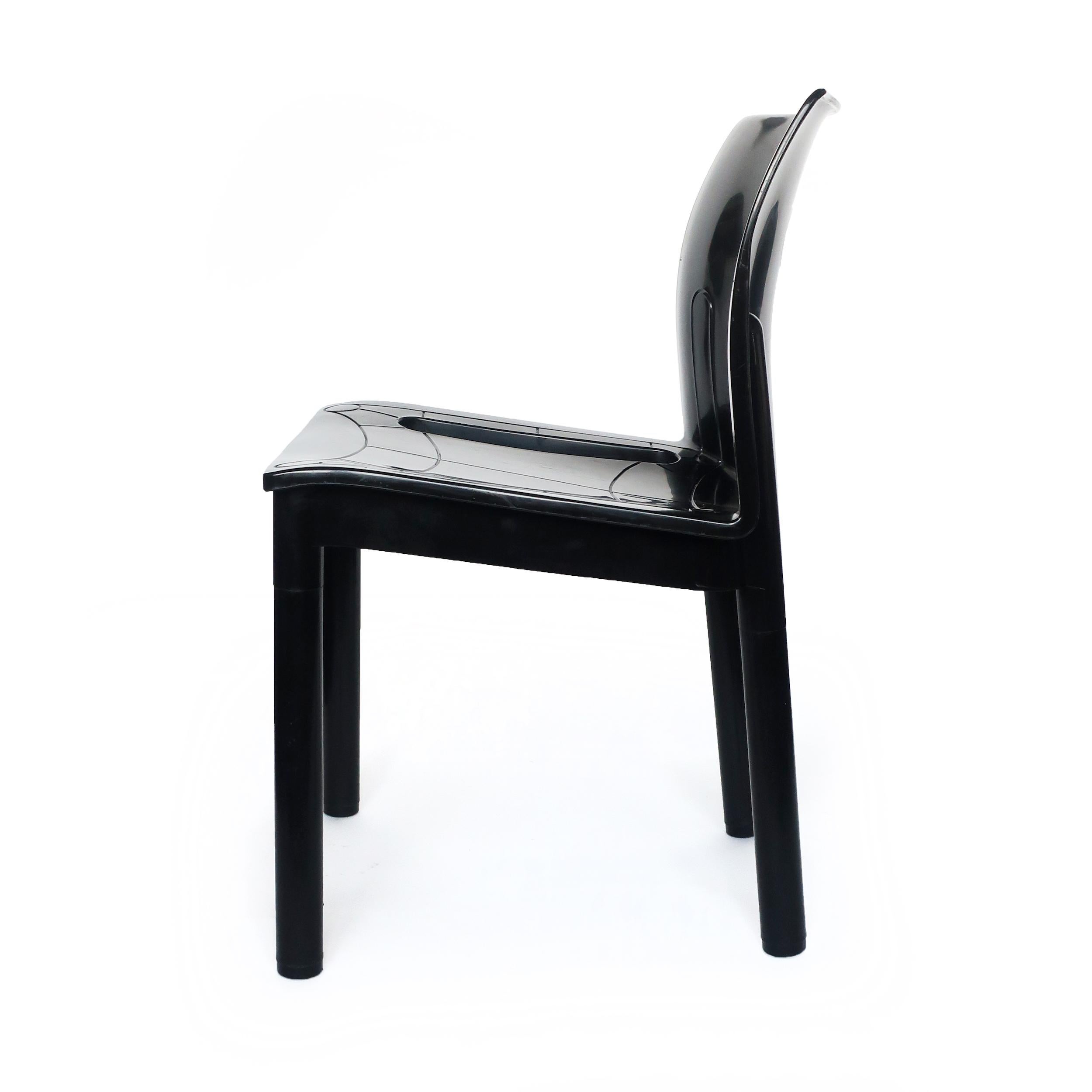 20ième siècle Chaise noire vintage 4870 d'Anna Castelli Ferrieri pour Kartell en vente