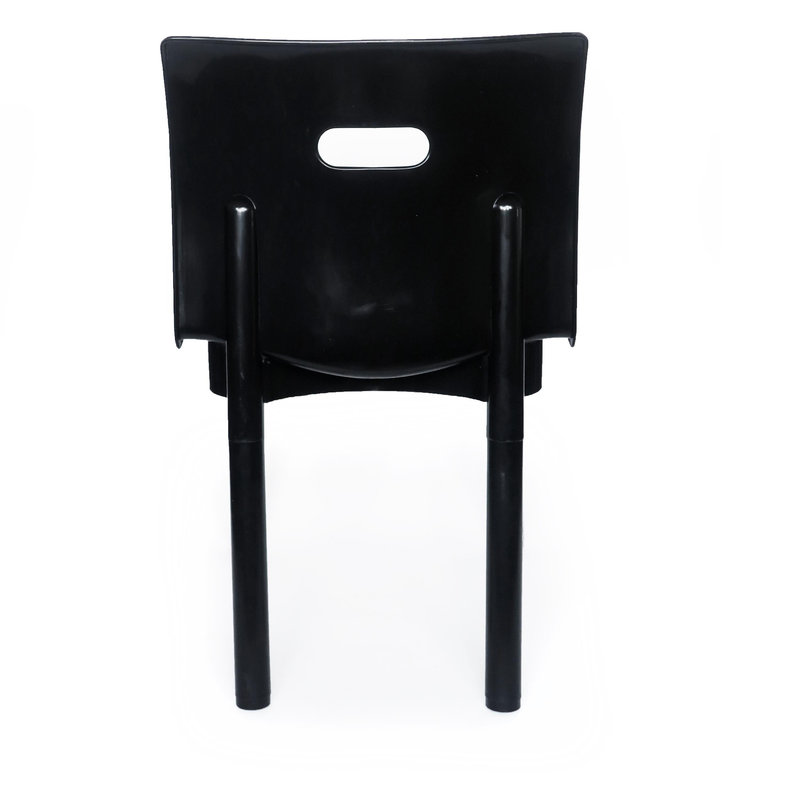 Plastic Vintage Black Chair 4870 by Anna Castelli Ferrieri for Kartell For Sale