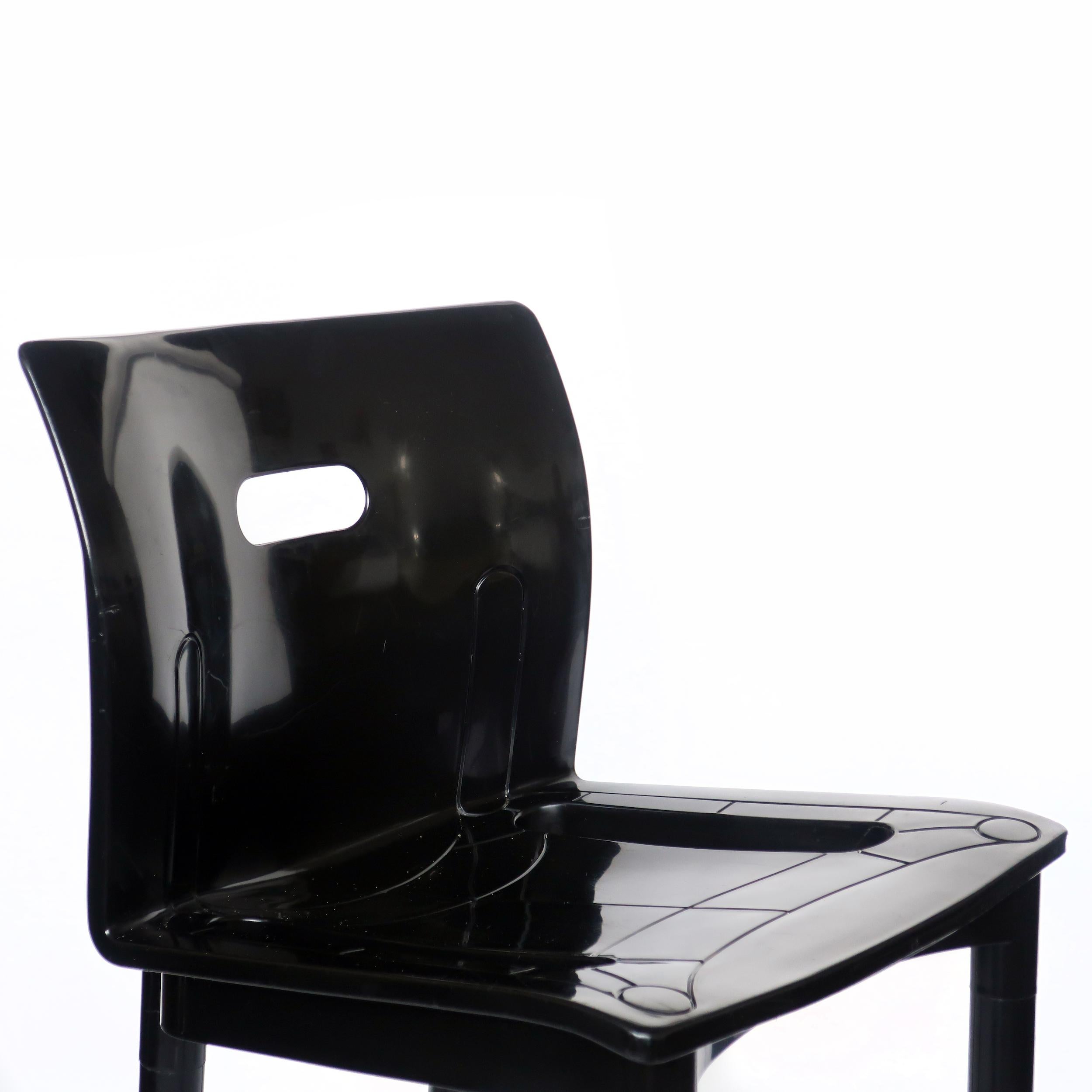 Vintage Black Chair 4870 by Anna Castelli Ferrieri for Kartell 2
