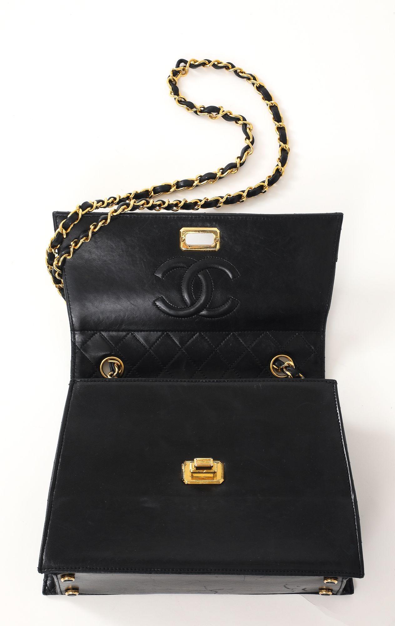 Vintage Black Chanel Bag For Sale 9