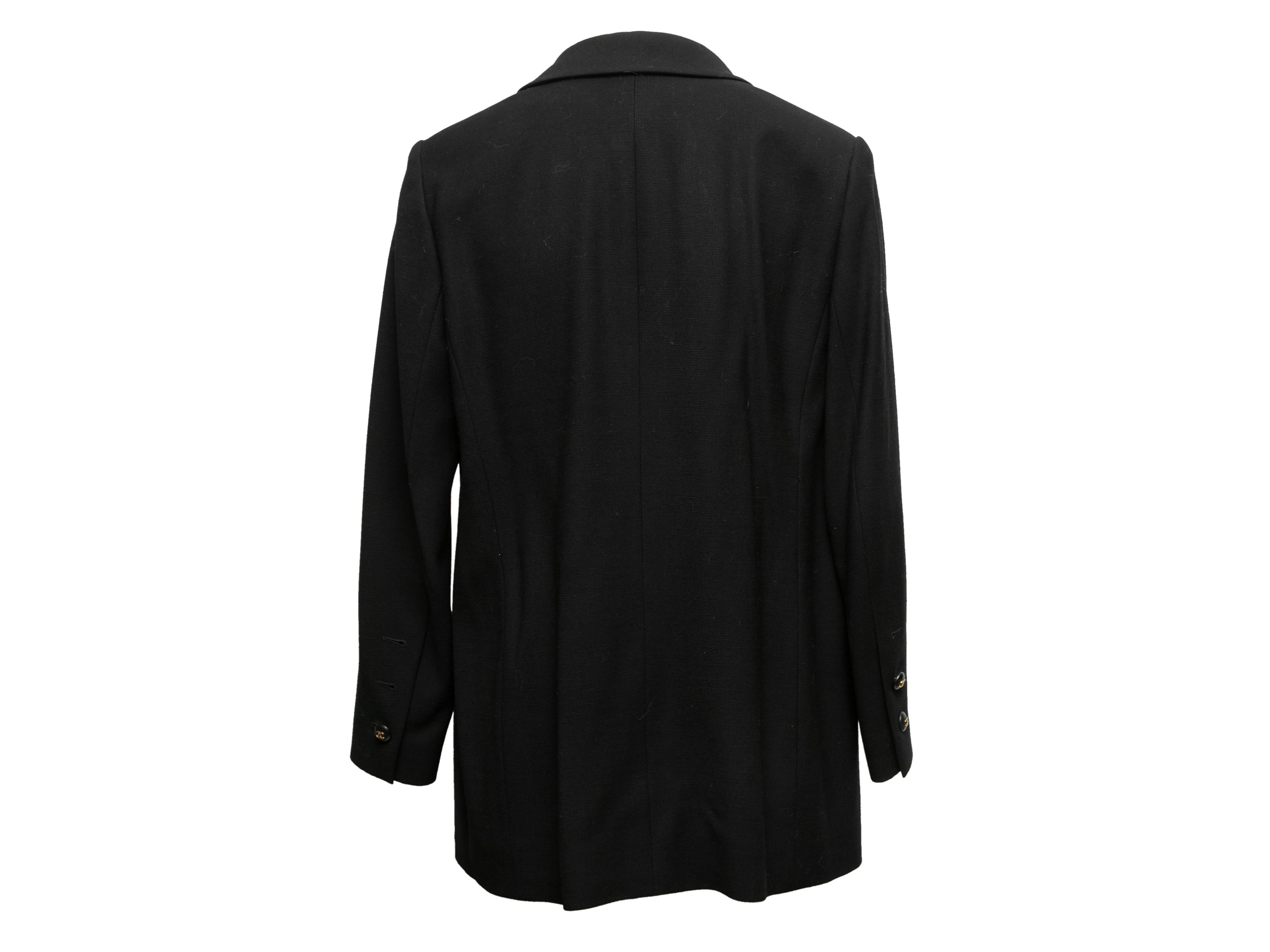 Vintage Black Chanel Boutique Blazer Size US L In Fair Condition For Sale In New York, NY