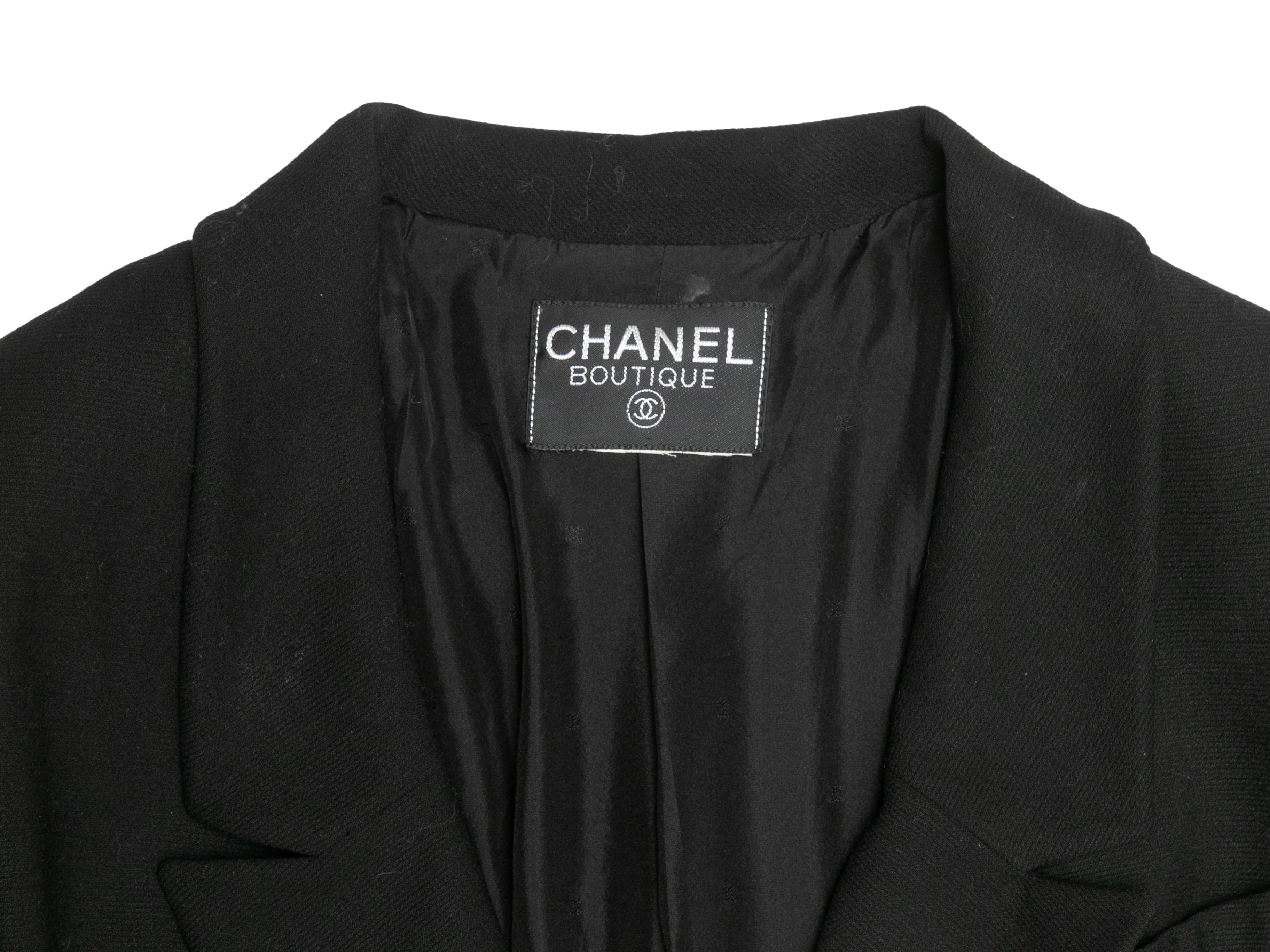 Women's or Men's Vintage Black Chanel Boutique Blazer Size US L For Sale