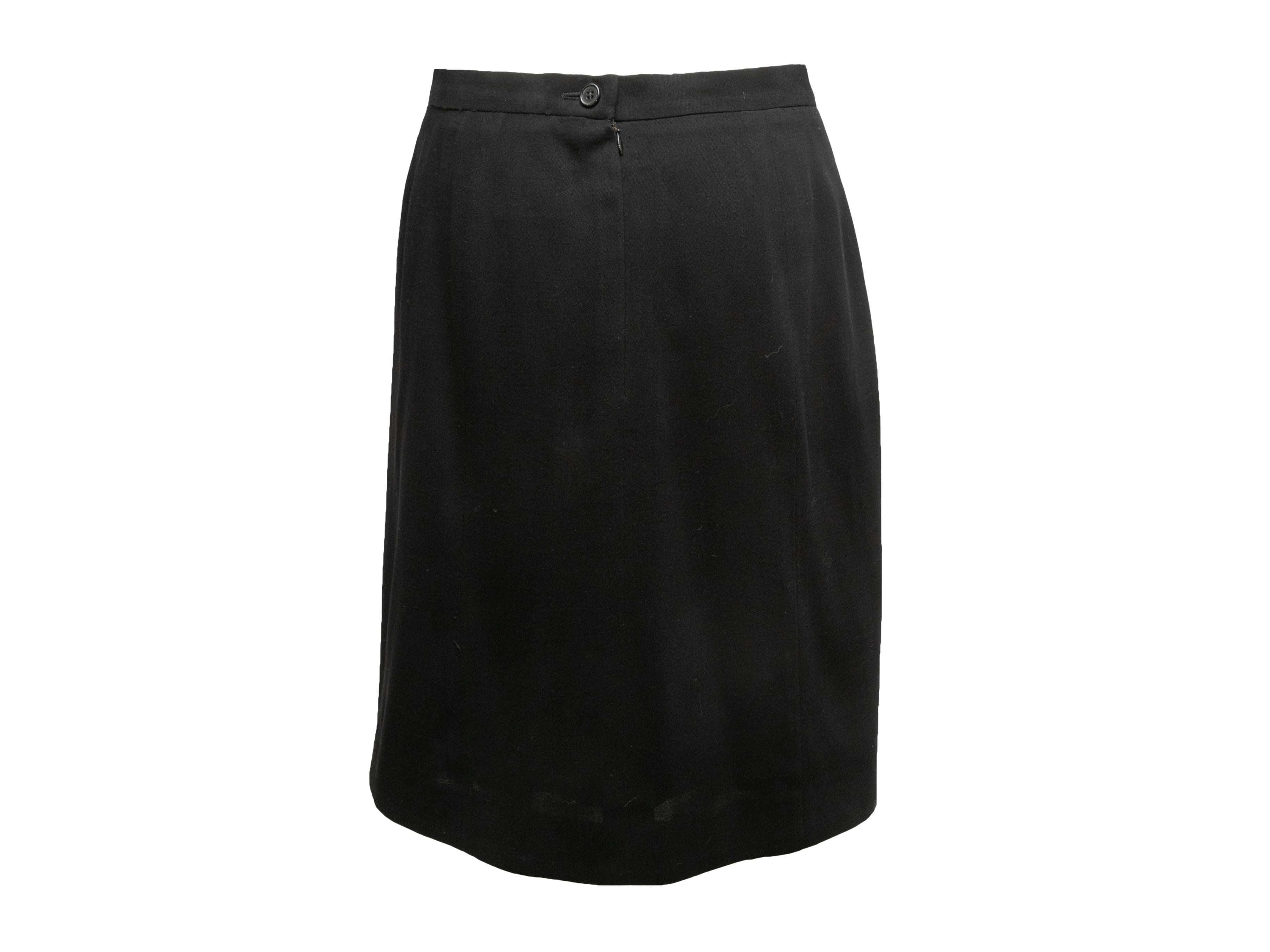 Vintage Black Chanel Boutique Cruise 1998 Wool Skirt Size FR 46 For Sale 1