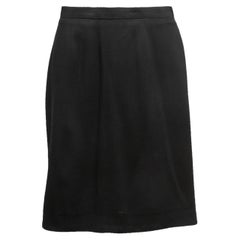 Retro Black Chanel Boutique Cruise 1998 Wool Skirt Size FR 46