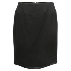 Vintage Black Chanel Boutique Fall/Winter 1997 Wool Skirt Size FR 46