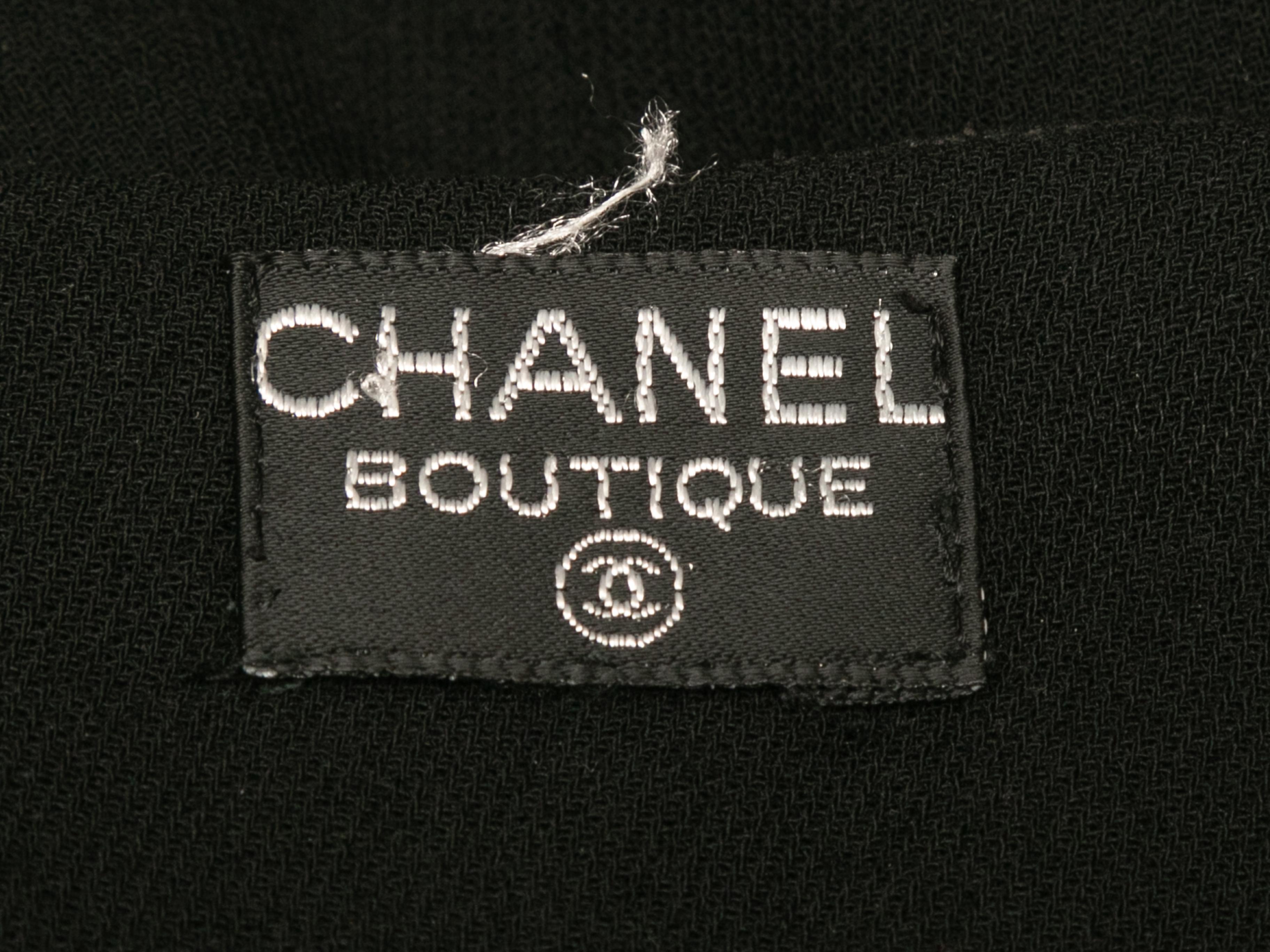 Vintage Black Chanel Boutique Midi Skirt Size US L In Good Condition In New York, NY