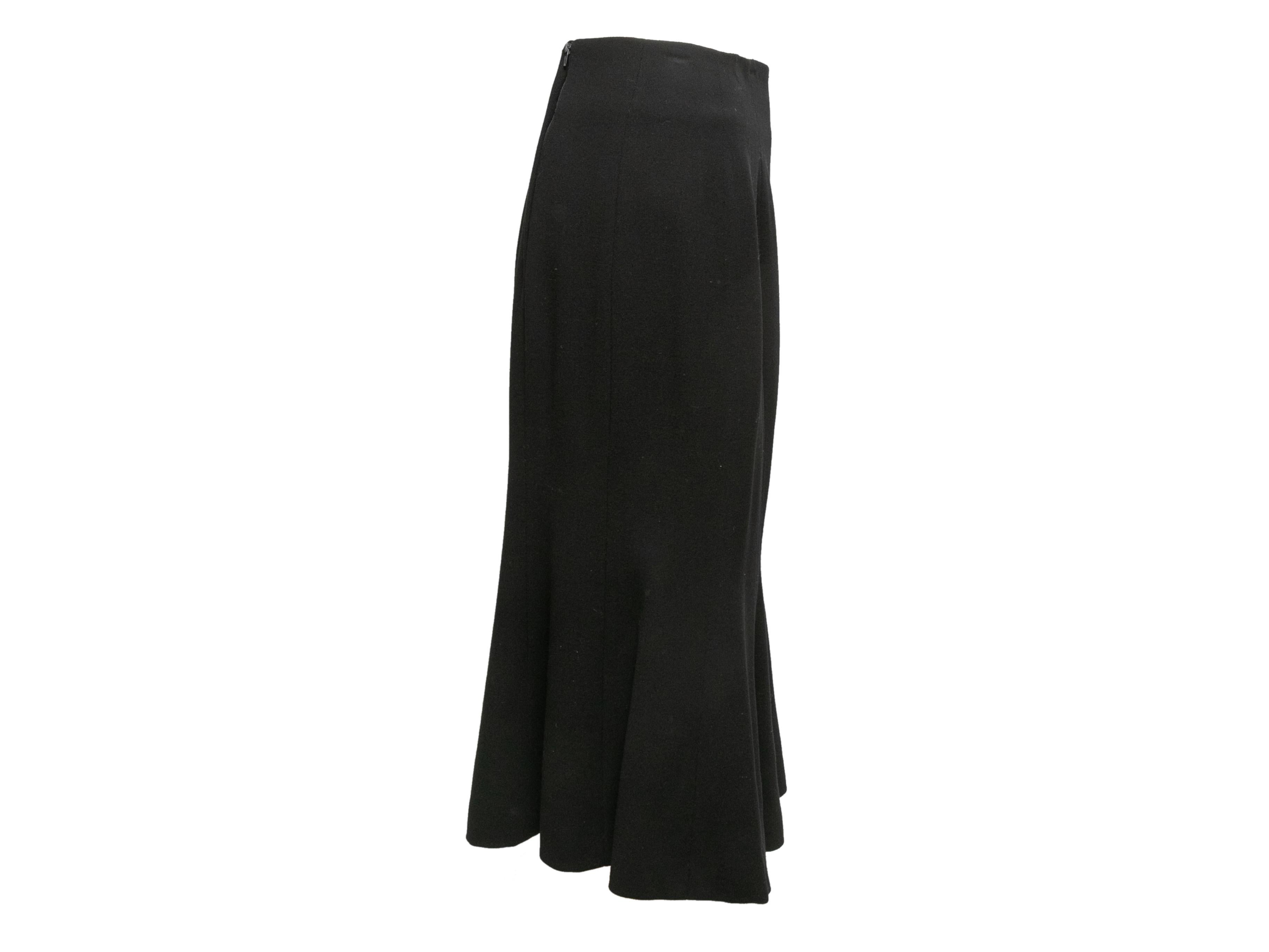 Women's Vintage Black Chanel Boutique Midi Skirt Size US L