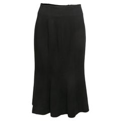 Vintage Black Chanel Boutique Midi Skirt Size US L
