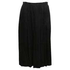 Gonna al ginocchio in seta Chanel Boutique nera vintage taglia FR 42