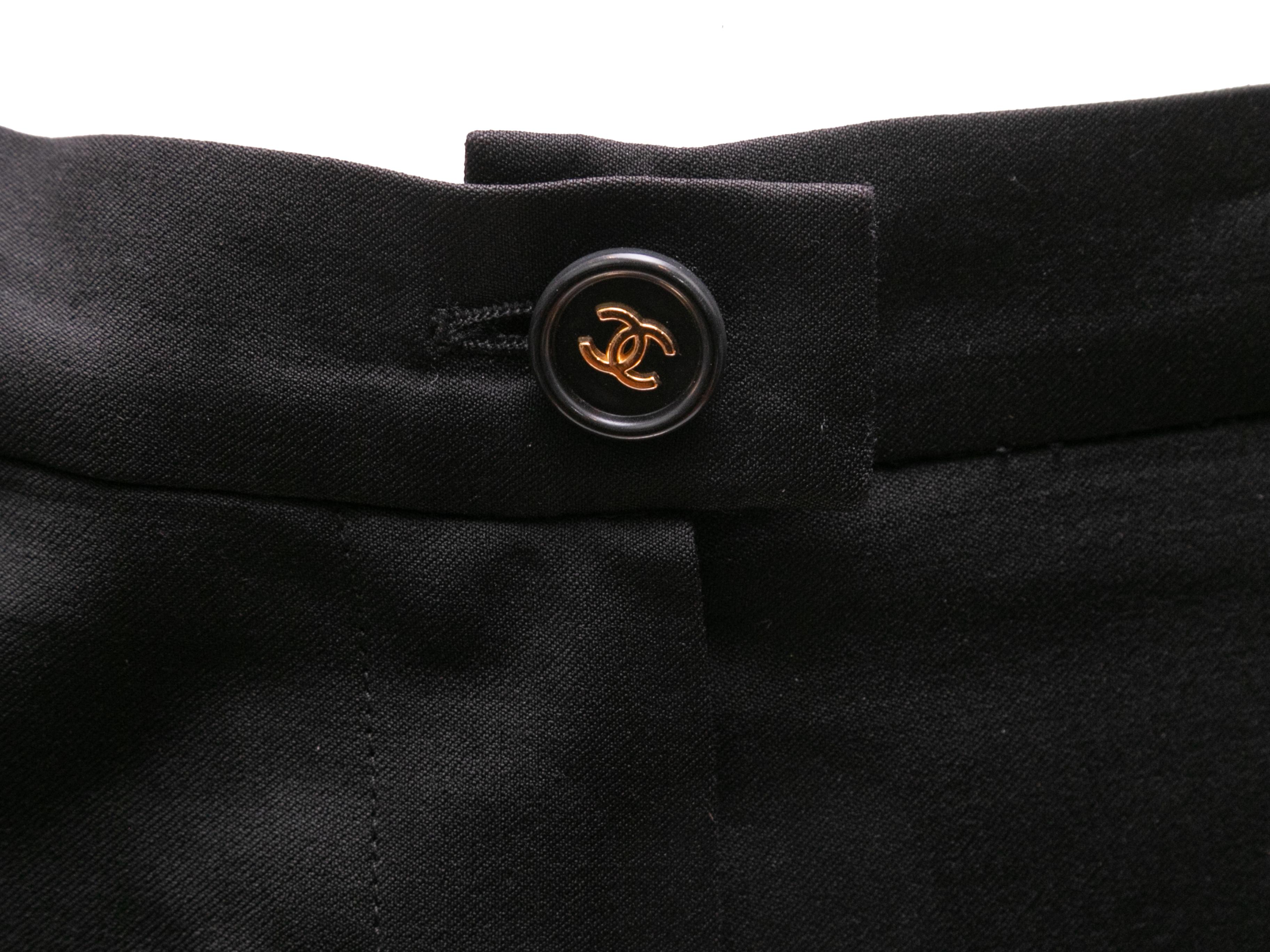 Vintage Black Chanel Boutique Spring/Summer 1997 Wool Trousers 1