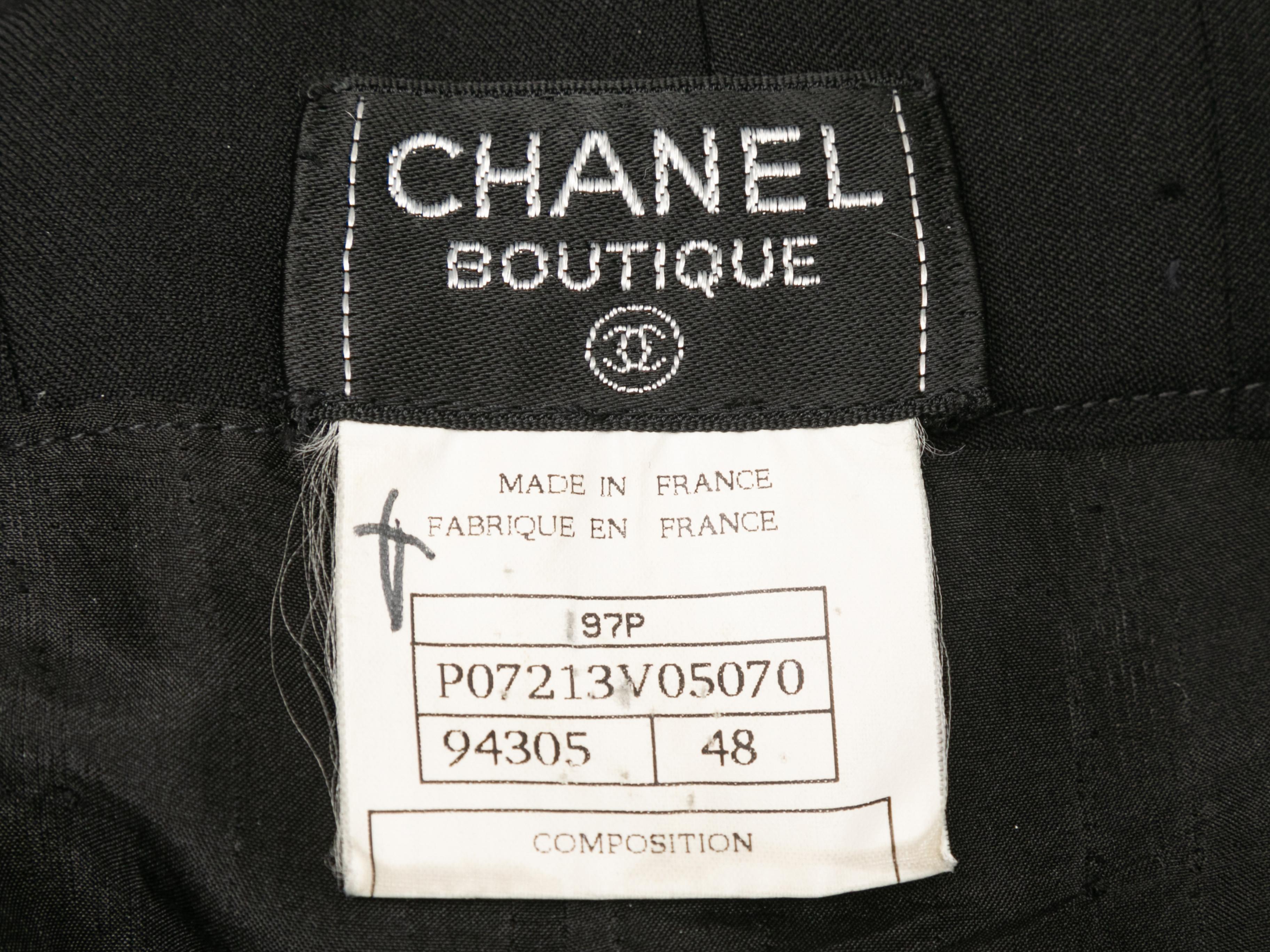 Vintage Black Chanel Boutique Spring/Summer 1997 Wool Trousers 2