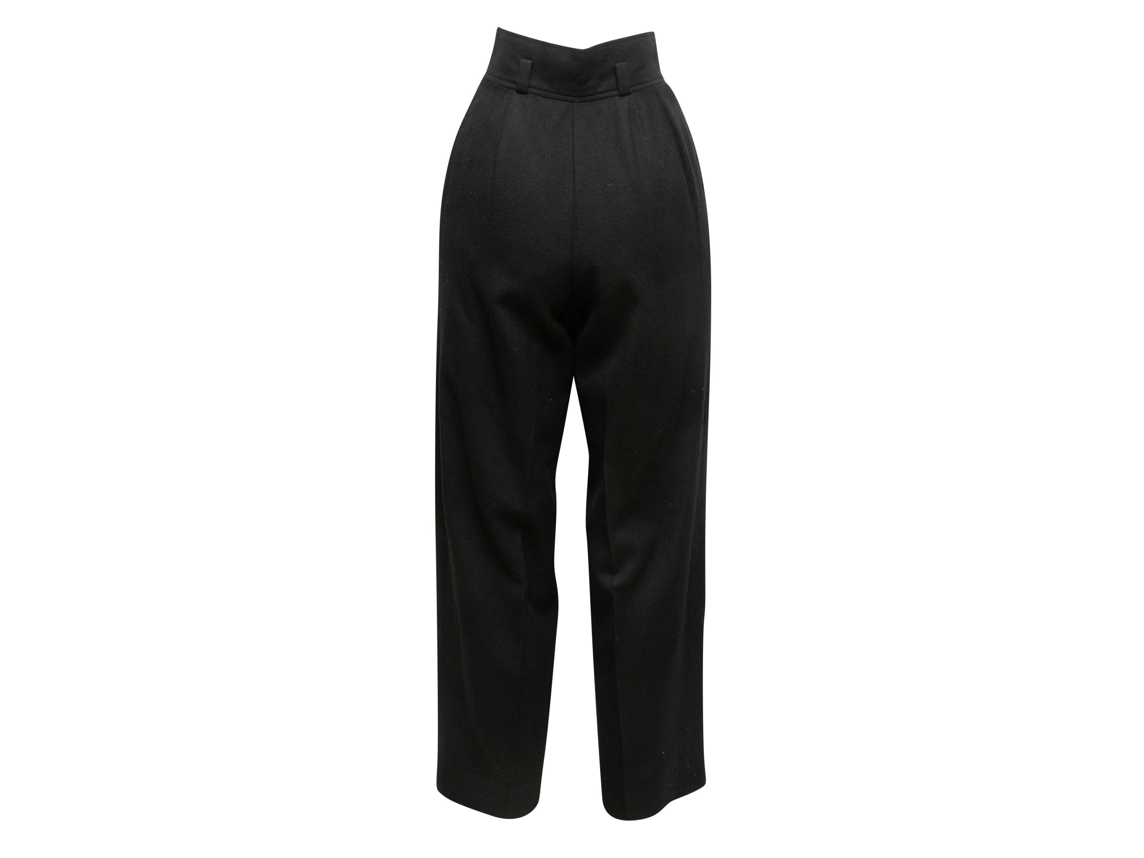Vintage Black Chanel Boutique Wool Trousers Size US XS In Good Condition For Sale In New York, NY