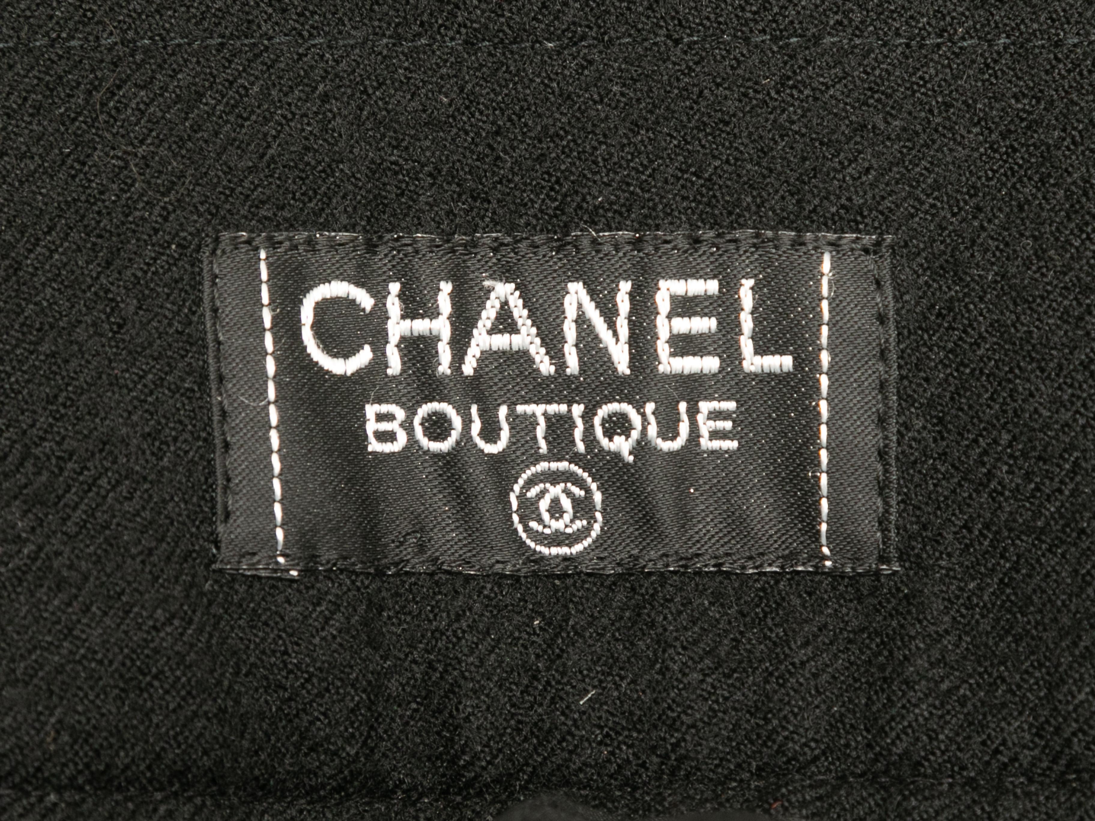 Women's Vintage Black Chanel Boutique Wool Trousers Size US XS For Sale
