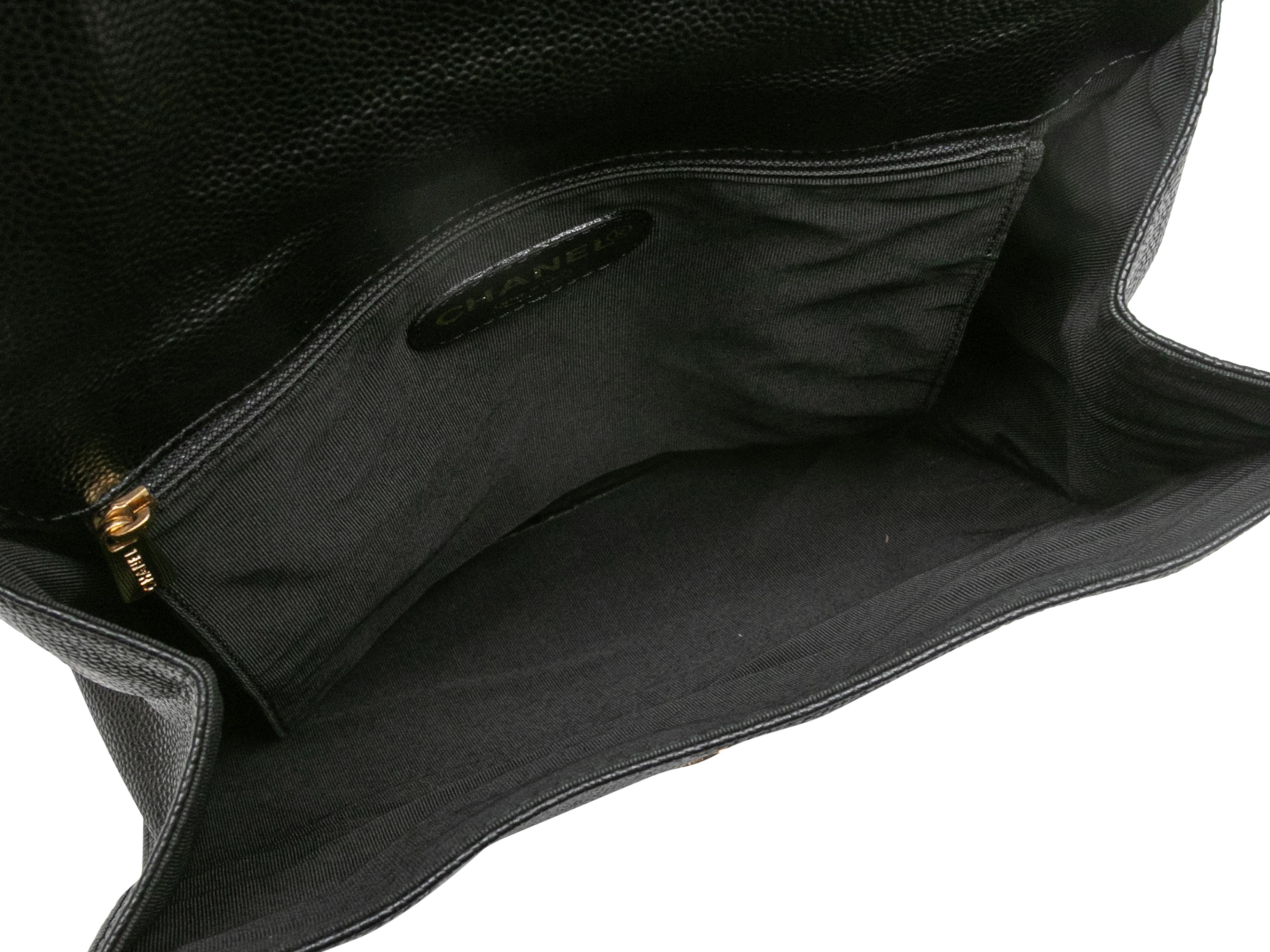Vintage Black Chanel Caviar Leather CC Backpack 1