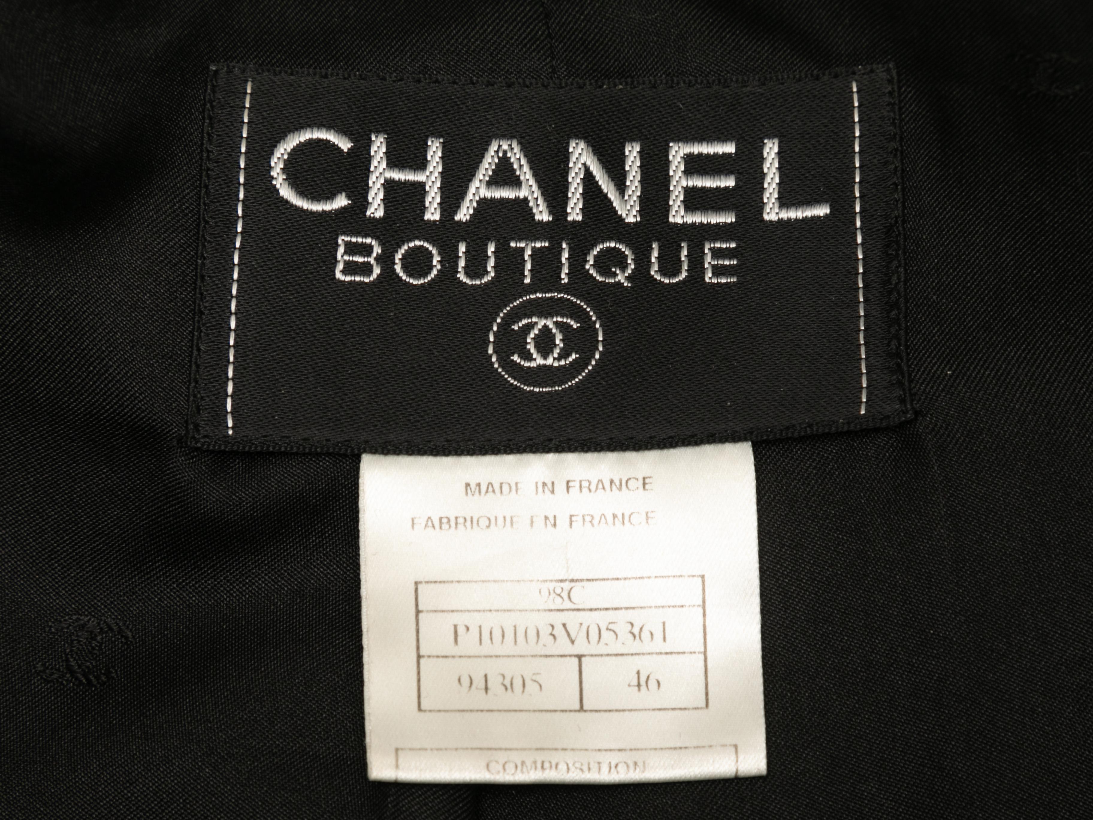 Vintage Black Chanel Cruise 1998 Wool Jacket Size FR 46 1