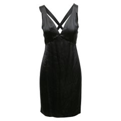 Schwarzes ärmelloses Chanel Cruise 2004 Vintage-Kleid aus Seide