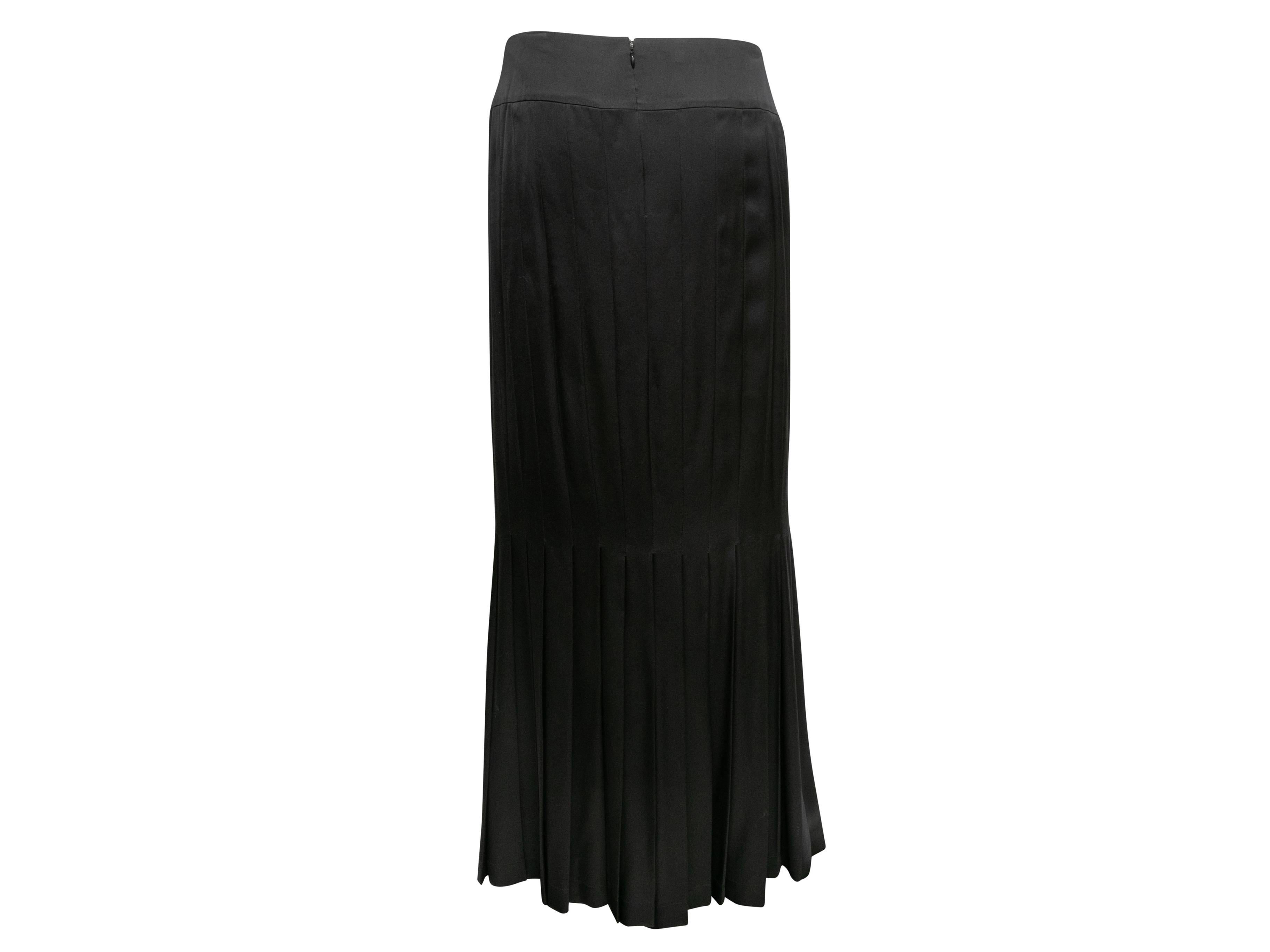 Vintage Black Chanel Cruise 2005 Silk Maxi Skirt Size FR 48 In Good Condition In New York, NY