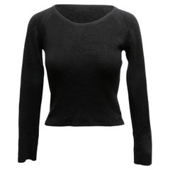 Vintage Black Chanel Fall/Winter 1999 Cashmere & Silk Sweater Size FR 34
