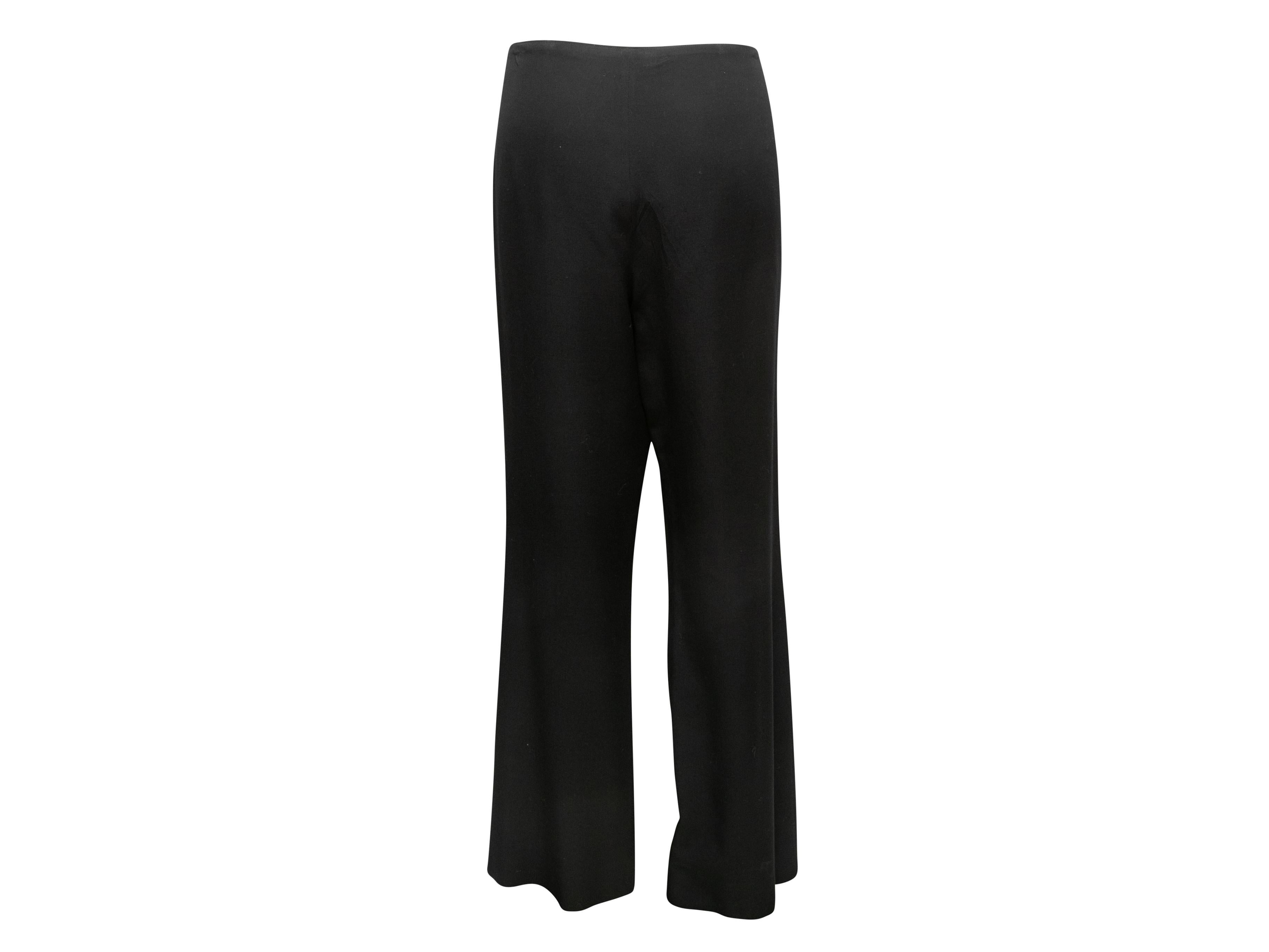 Vintage Black Chanel Fall/Winter 2000 Wool Trousers Size FR 46 In Good Condition For Sale In New York, NY