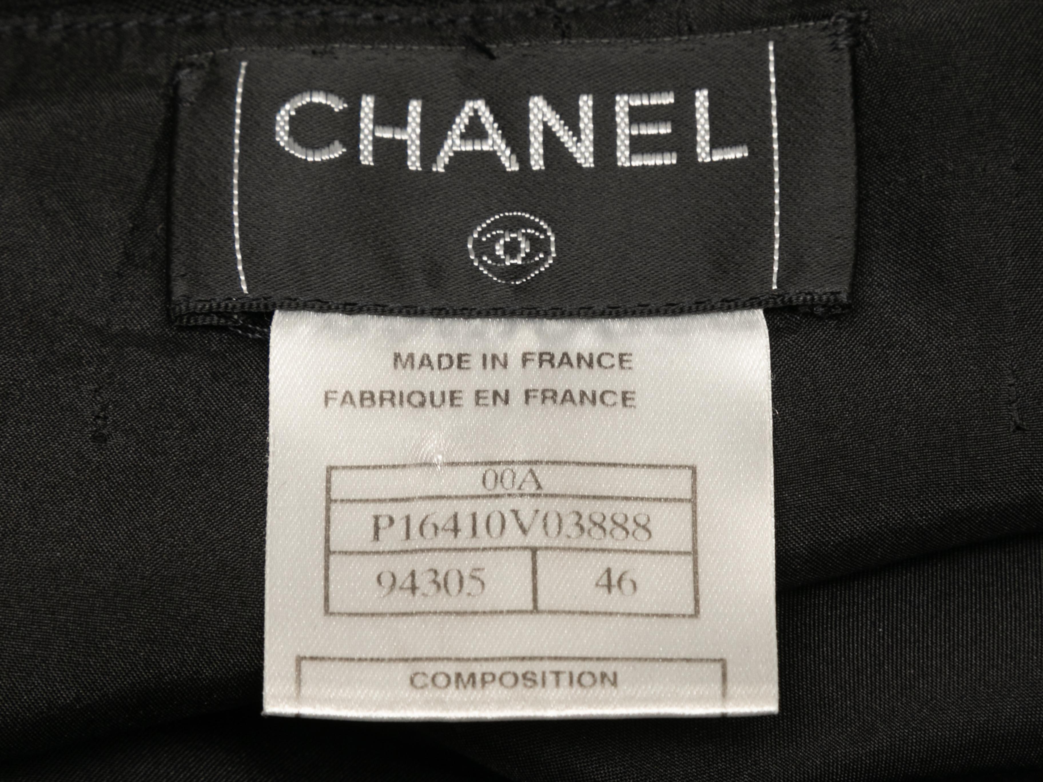 Women's or Men's Vintage Black Chanel Fall/Winter 2000 Wool Trousers Size FR 46 For Sale