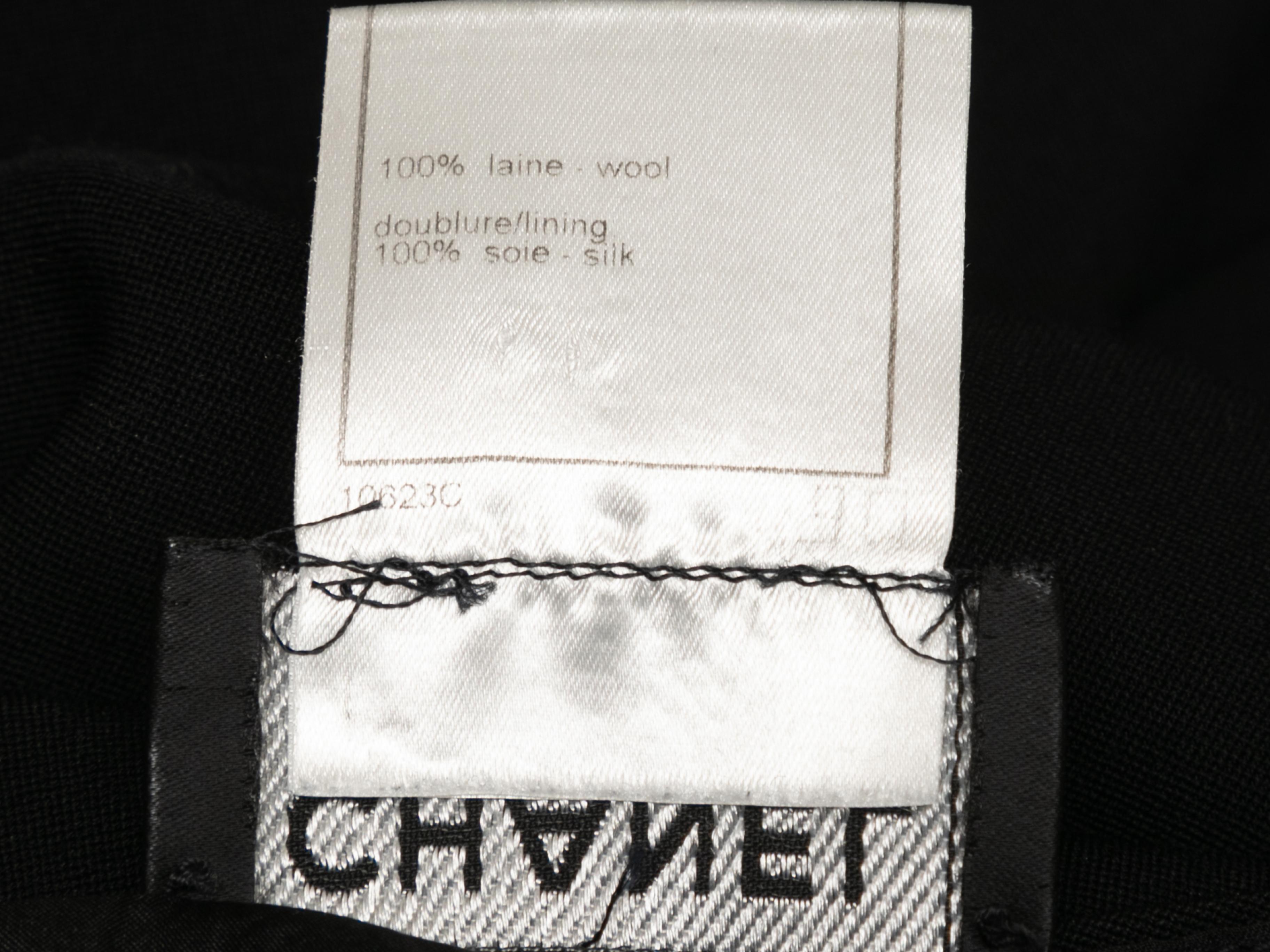 Vintage Black Chanel Fall/Winter 2000 Wool Trousers Size FR 46 For Sale 1
