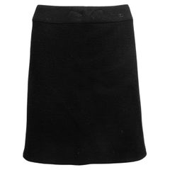 Vintage Black Chanel Fall/Winter 2003 Wool Skirt Size FR 46