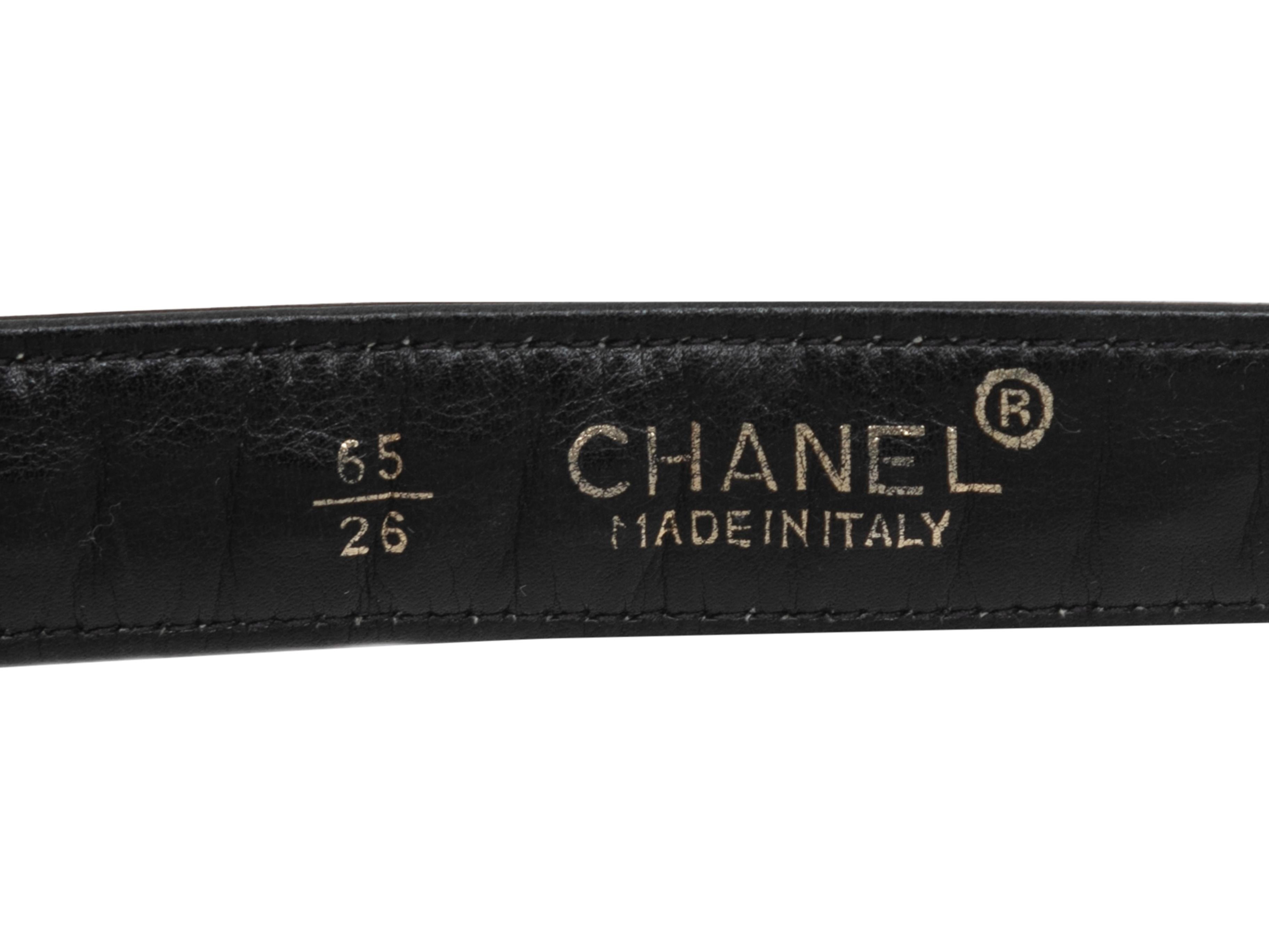 Schwarzer Chanel Vintage-Gürtel aus Leder und Kettengliedern Größe US XXS für Damen oder Herren im Angebot