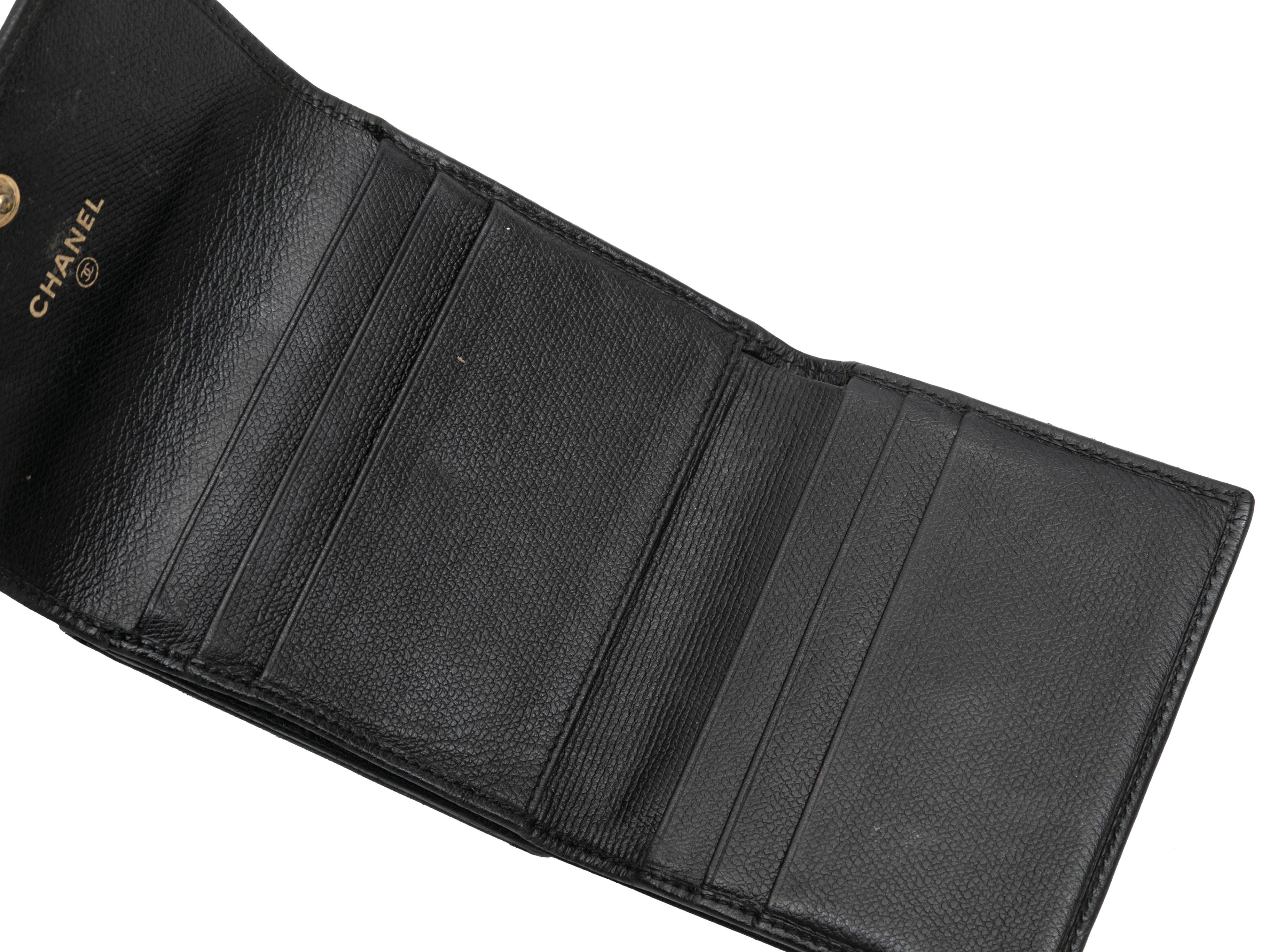 Vintage Black Chanel Leather Wallet In Fair Condition For Sale In New York, NY