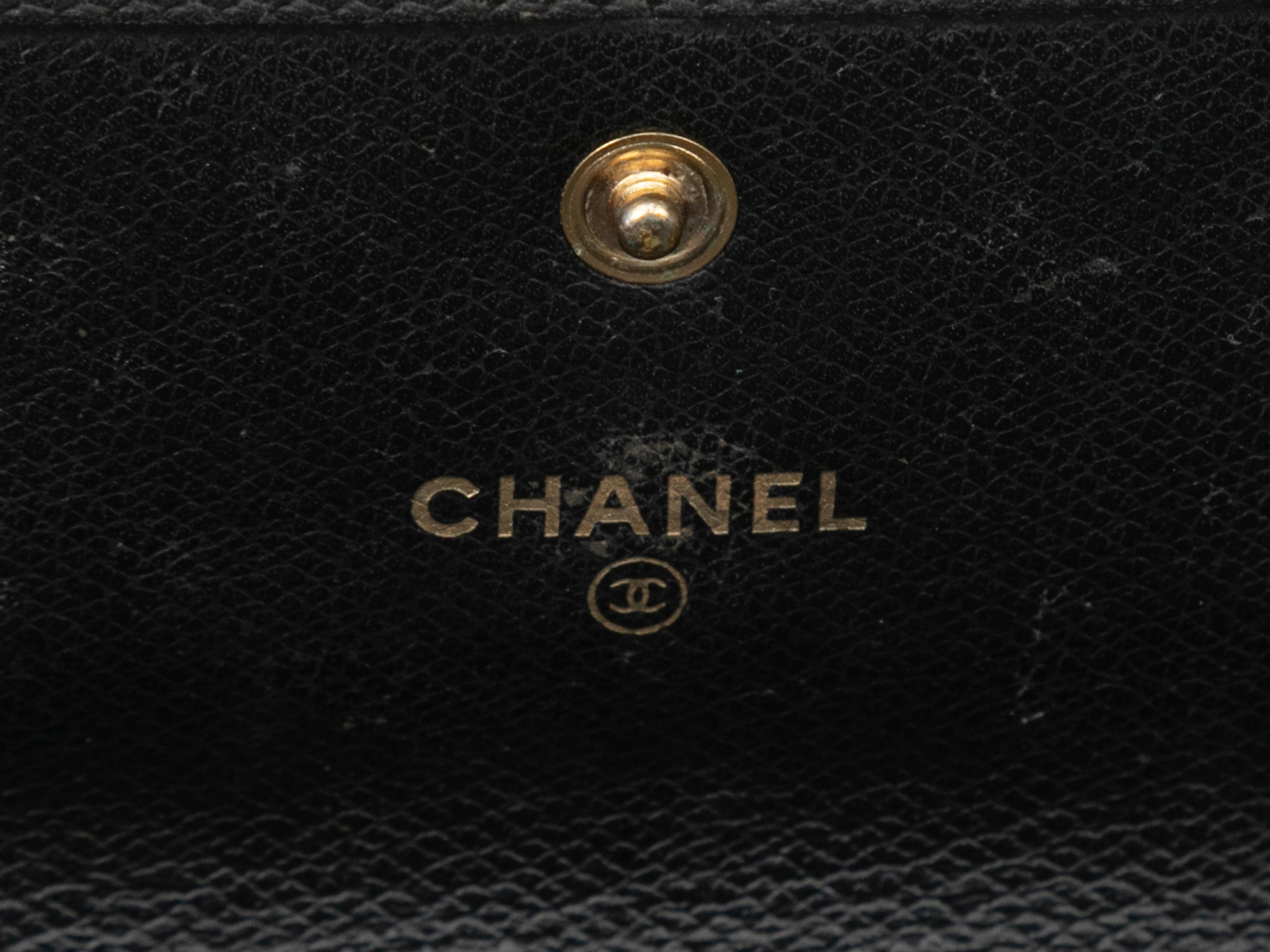 Vintage Schwarz Chanel Leder Brieftasche im Angebot 1