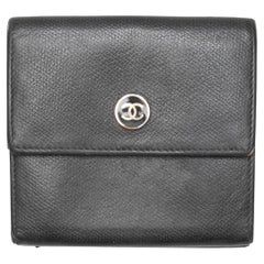 Vintage Schwarz Chanel Leder Brieftasche
