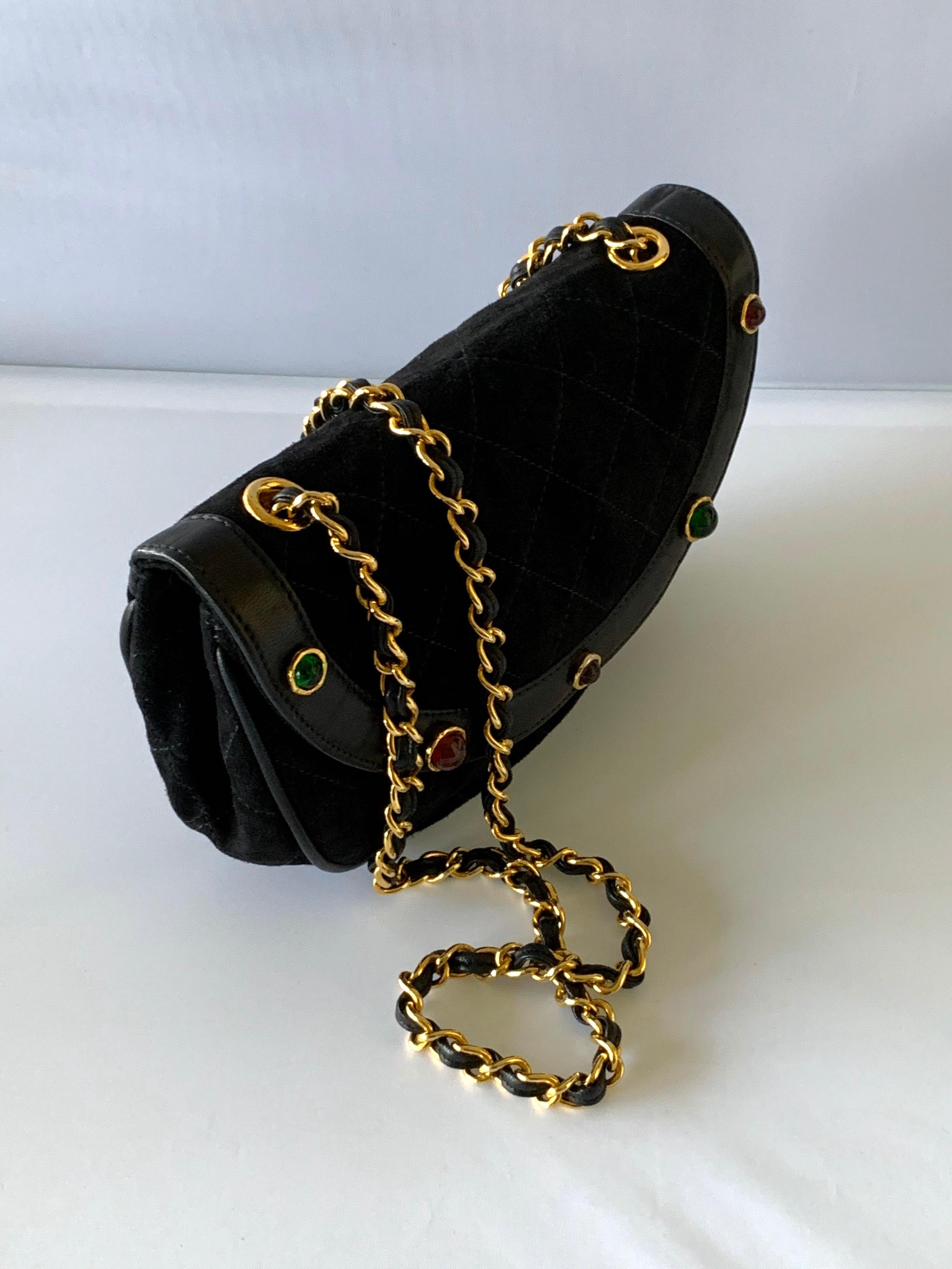  Chanel  Sac à main vintage matelassé Gripoix Gilt Cross-body Excellent état - En vente à Palm Springs, CA