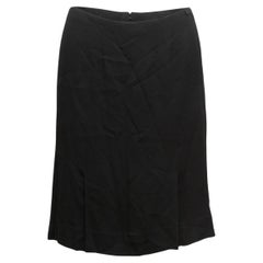 Schwarzer Chanel Vintage-Bleistiftrock aus Seide in Schwarz, Größe FR 50