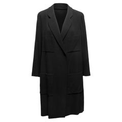 Vintage Black Chanel Spring/Summer 1999 Wool Coat Size FR 46