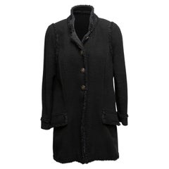 Retro Black Chanel Spring/Summer 2001 Wool Jacket Size FR 48