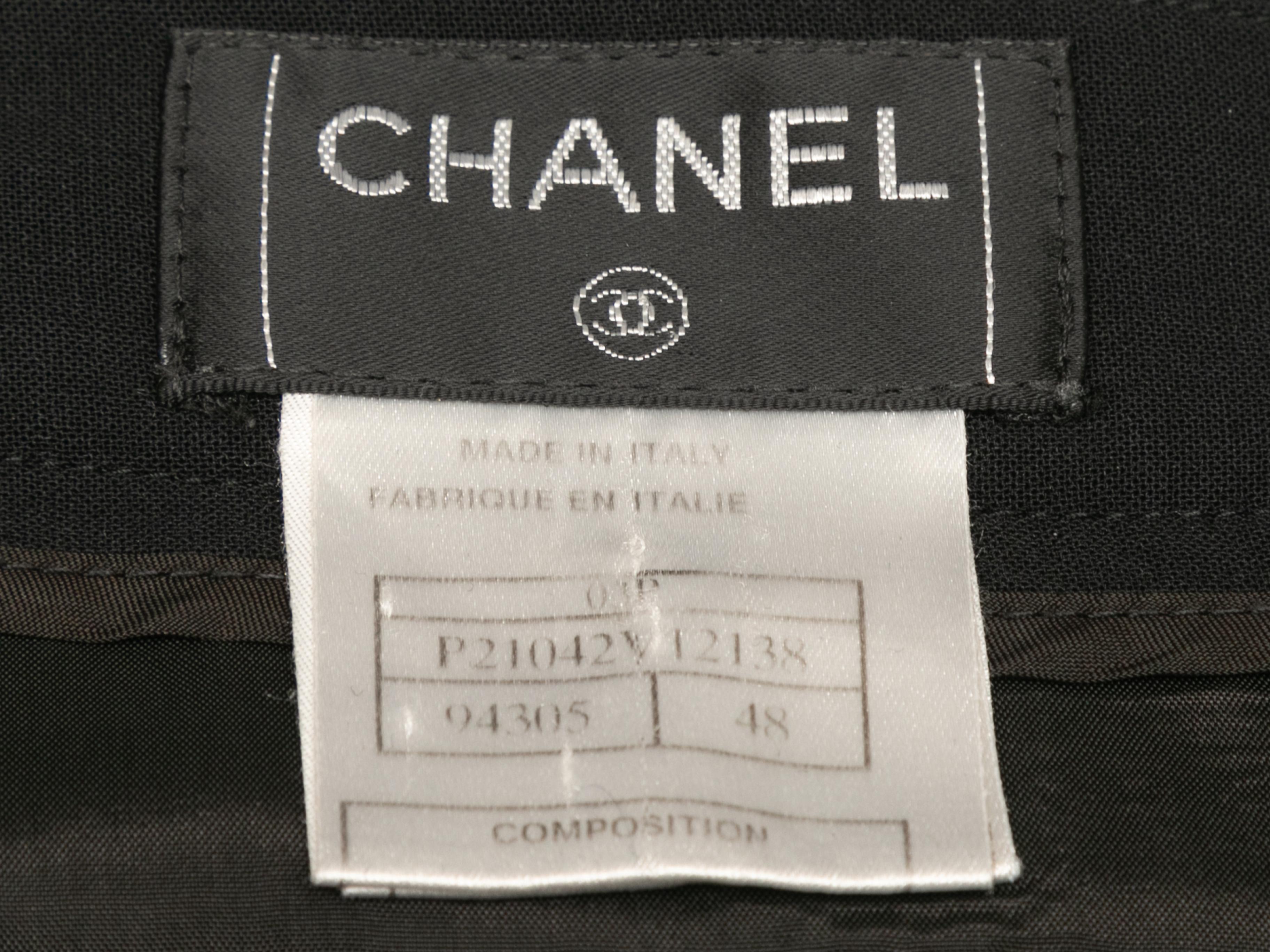 Women's or Men's Vintage Black Chanel Spring/Summer 2003 Wool Trousers Size FR 48 For Sale
