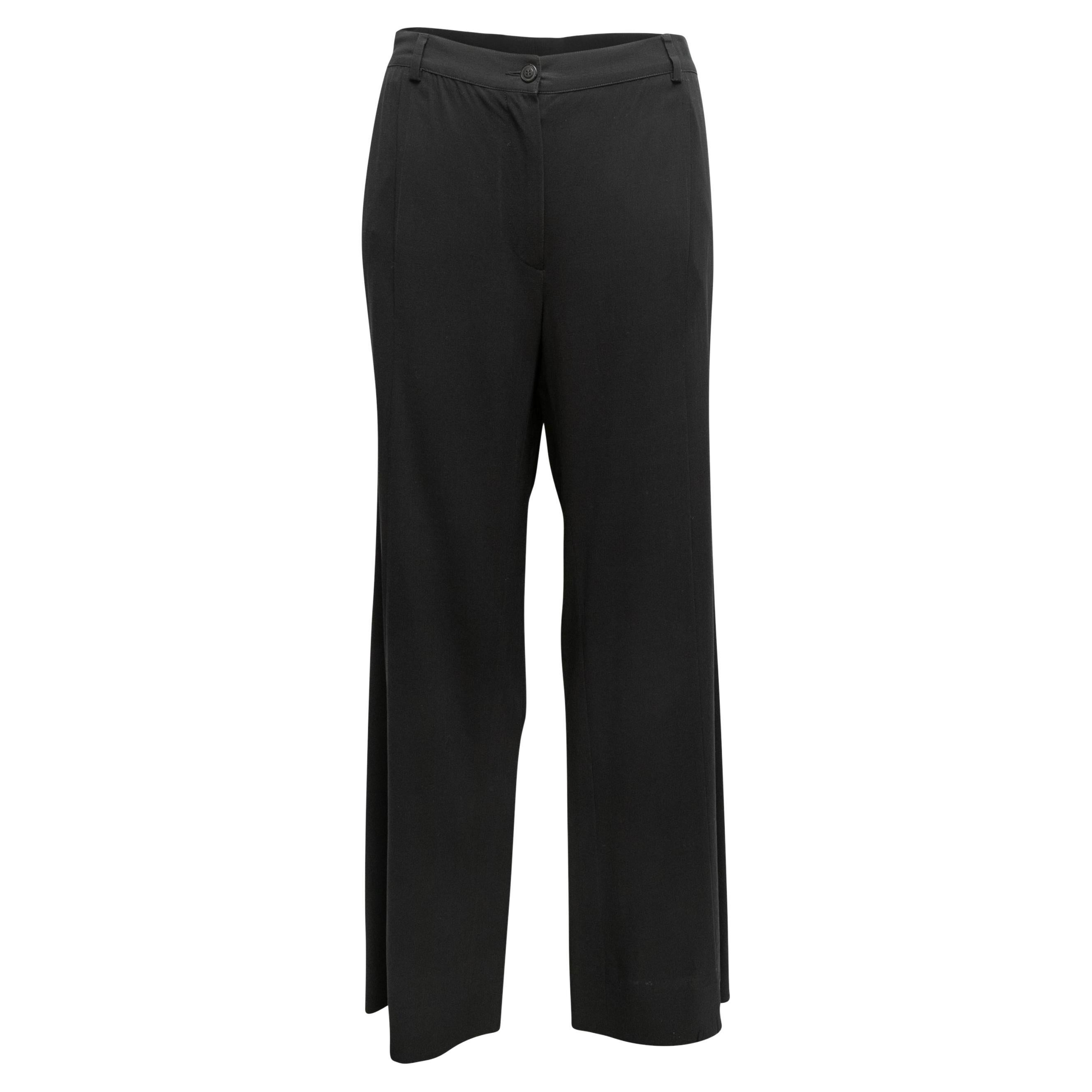 Pantalon en laine noir vintage Chanel printemps/été 2003 Taille FR 48 en vente