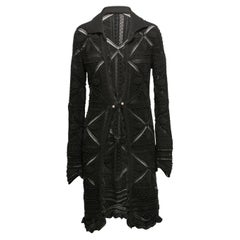 Vintage Black Chanel Spring/Summer 2004 Longline Knit Cardigan Size