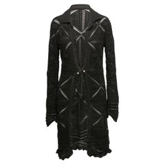 Vintage Schwarze Chanel Frühjahr/Sommer 2004 Longline-Strickjacke Größe