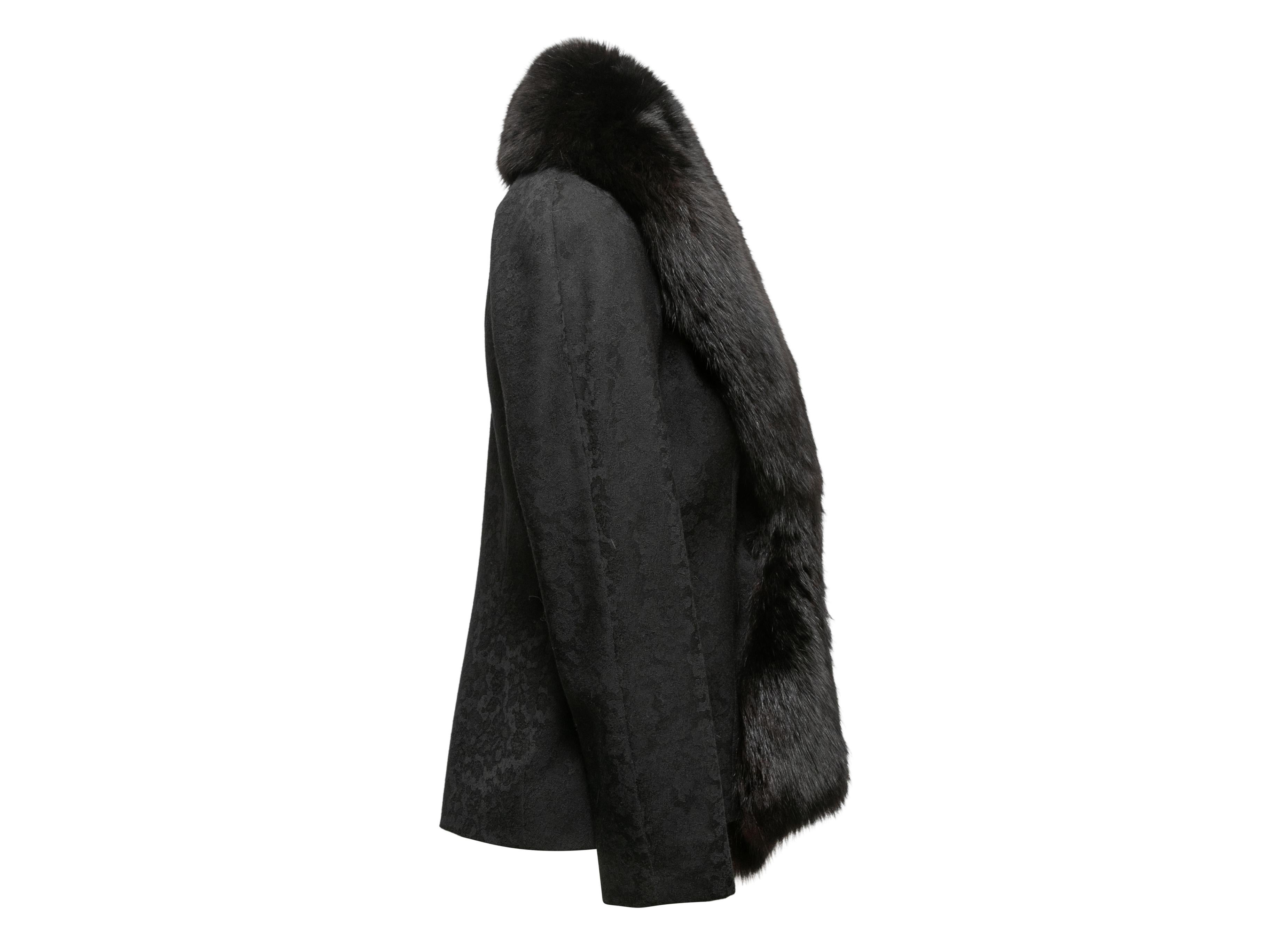Vintage Black Christian Dior Fall/Winter 1998 Wool Fox Fur-Trimmed Jacket In Good Condition In New York, NY