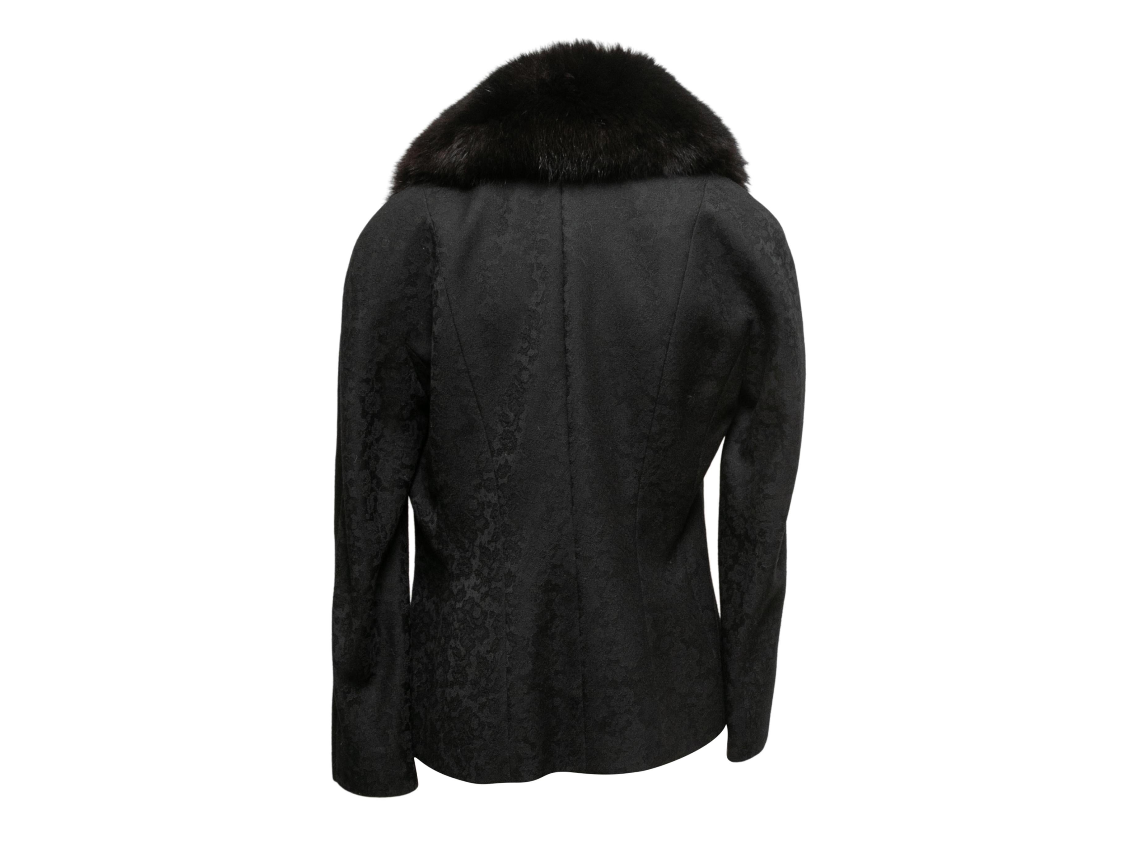 Women's Vintage Black Christian Dior Fall/Winter 1998 Wool Fox Fur-Trimmed Jacket