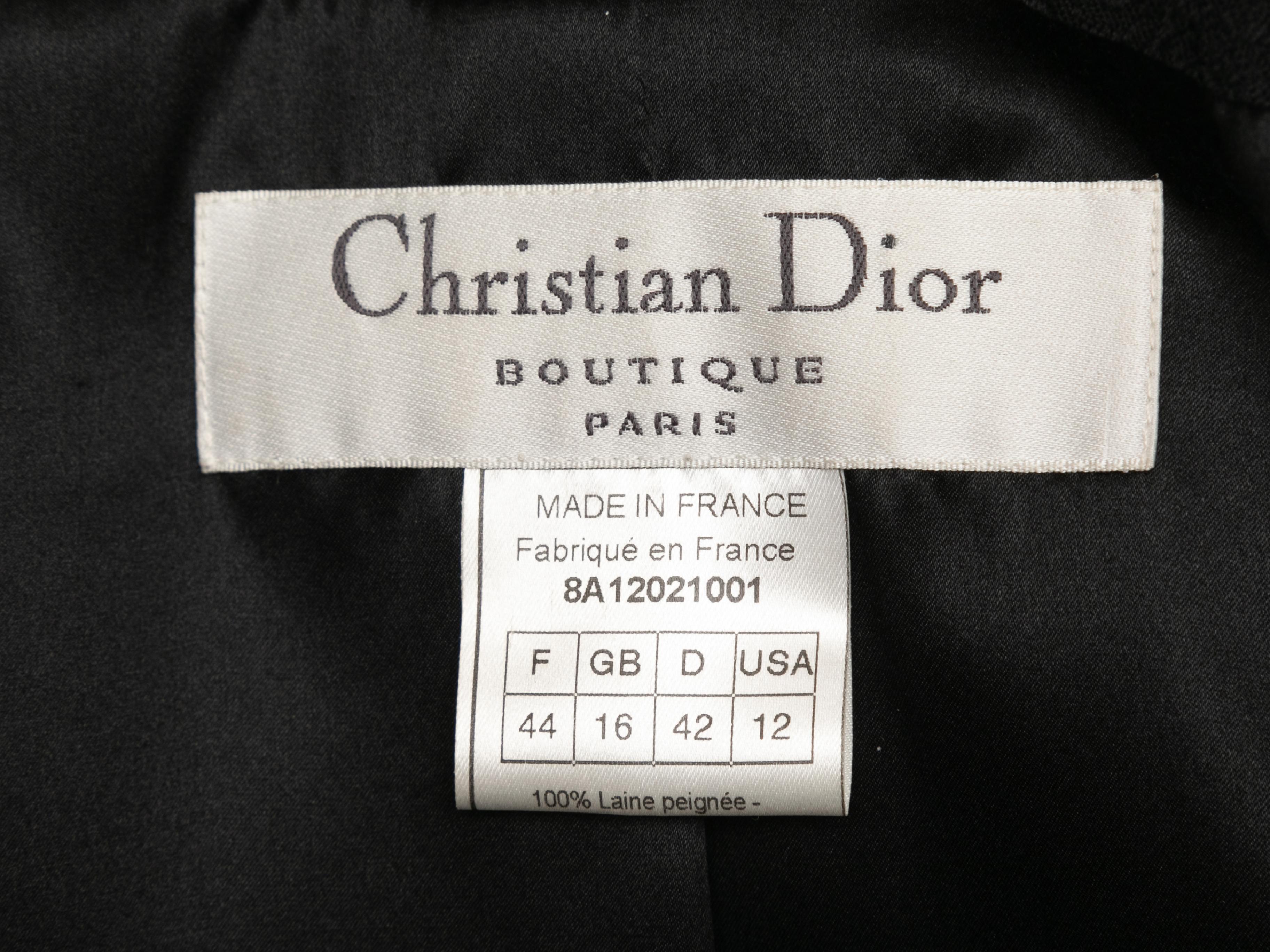 Vintage Black Christian Dior Fall/Winter 1998 Wool Fox Fur-Trimmed Jacket 1