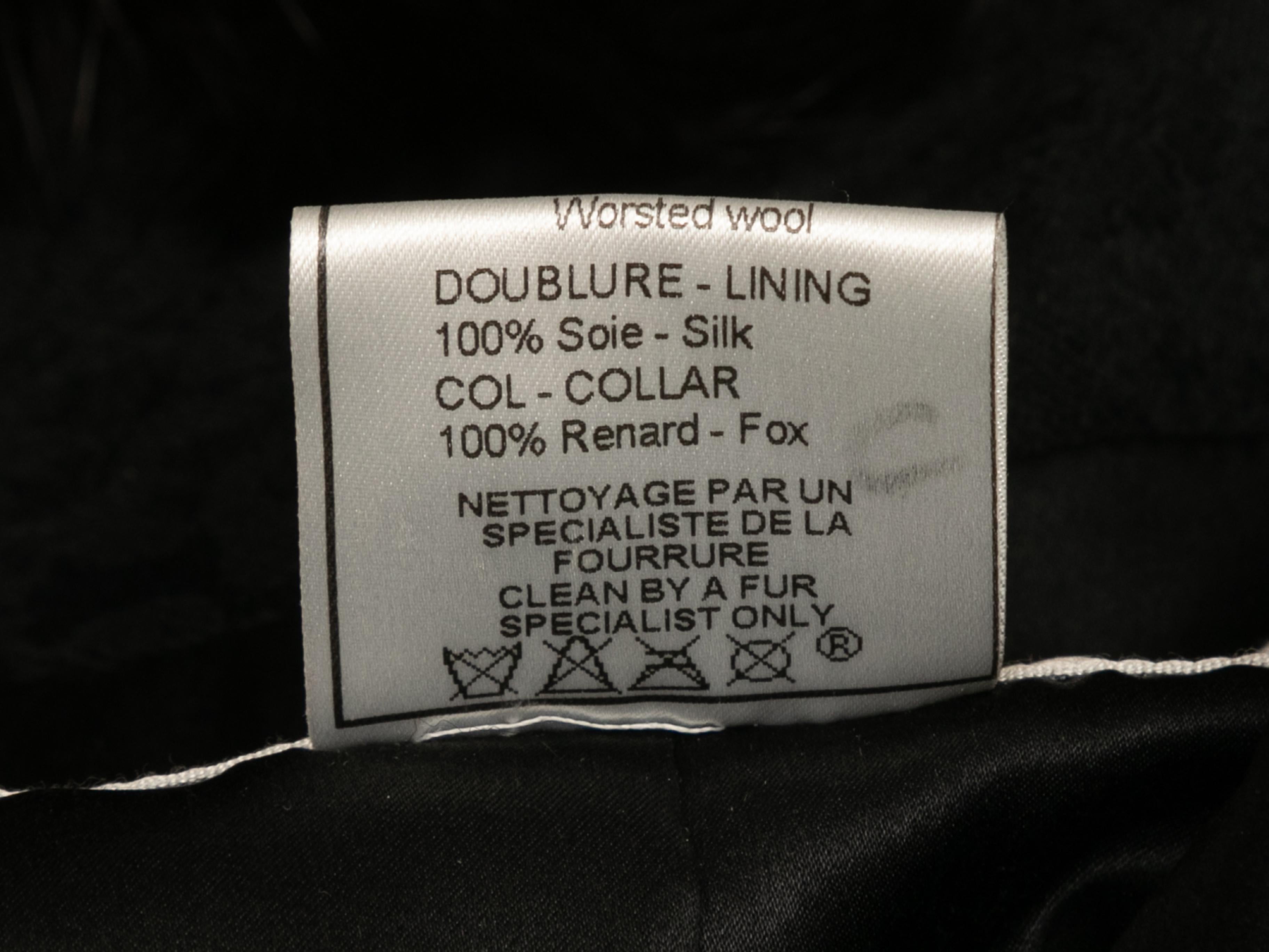 Vintage Black Christian Dior Fall/Winter 1998 Wool Fox Fur-Trimmed Jacket 2